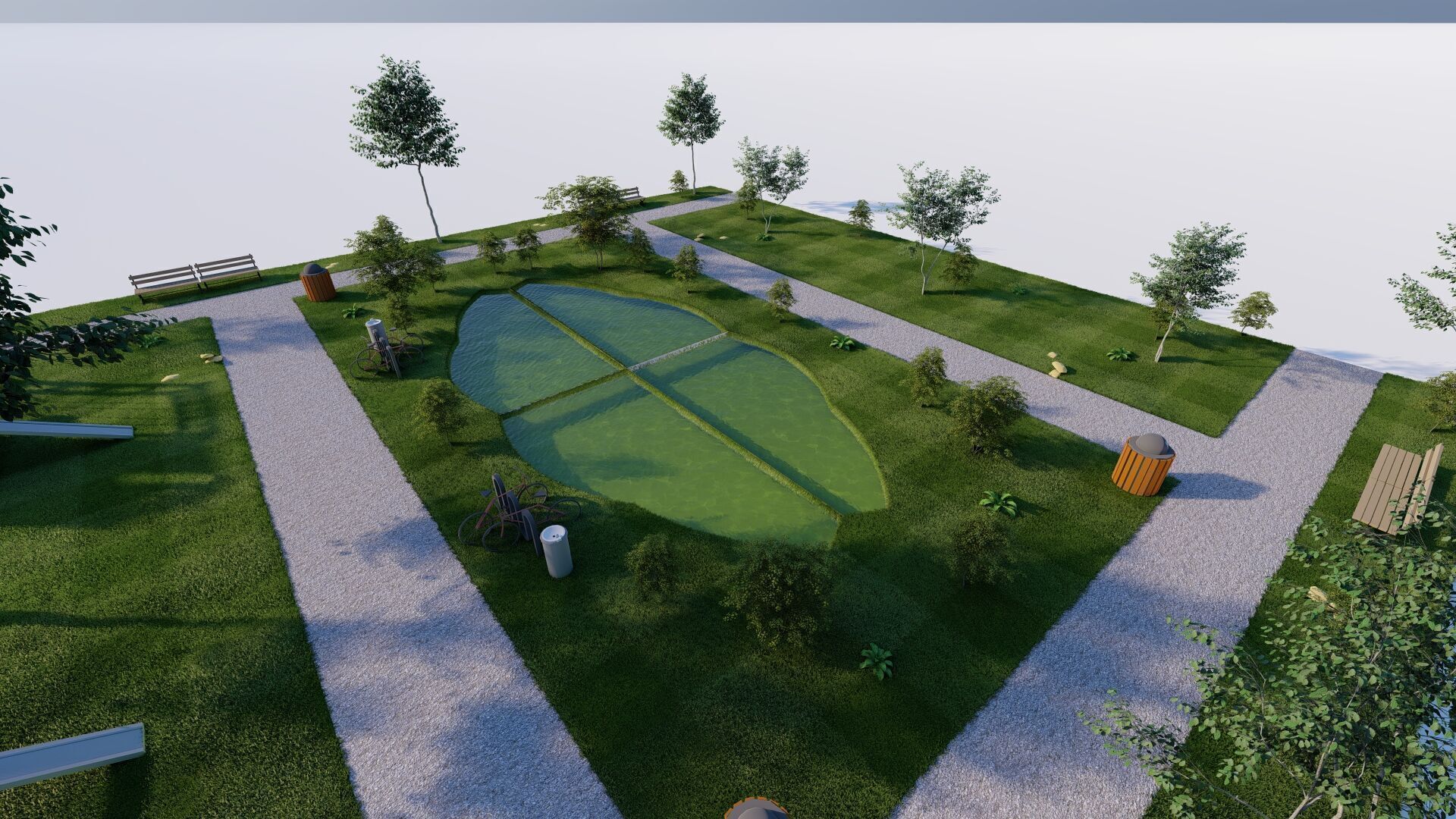 public park-Private Park Landscape 3D model_13