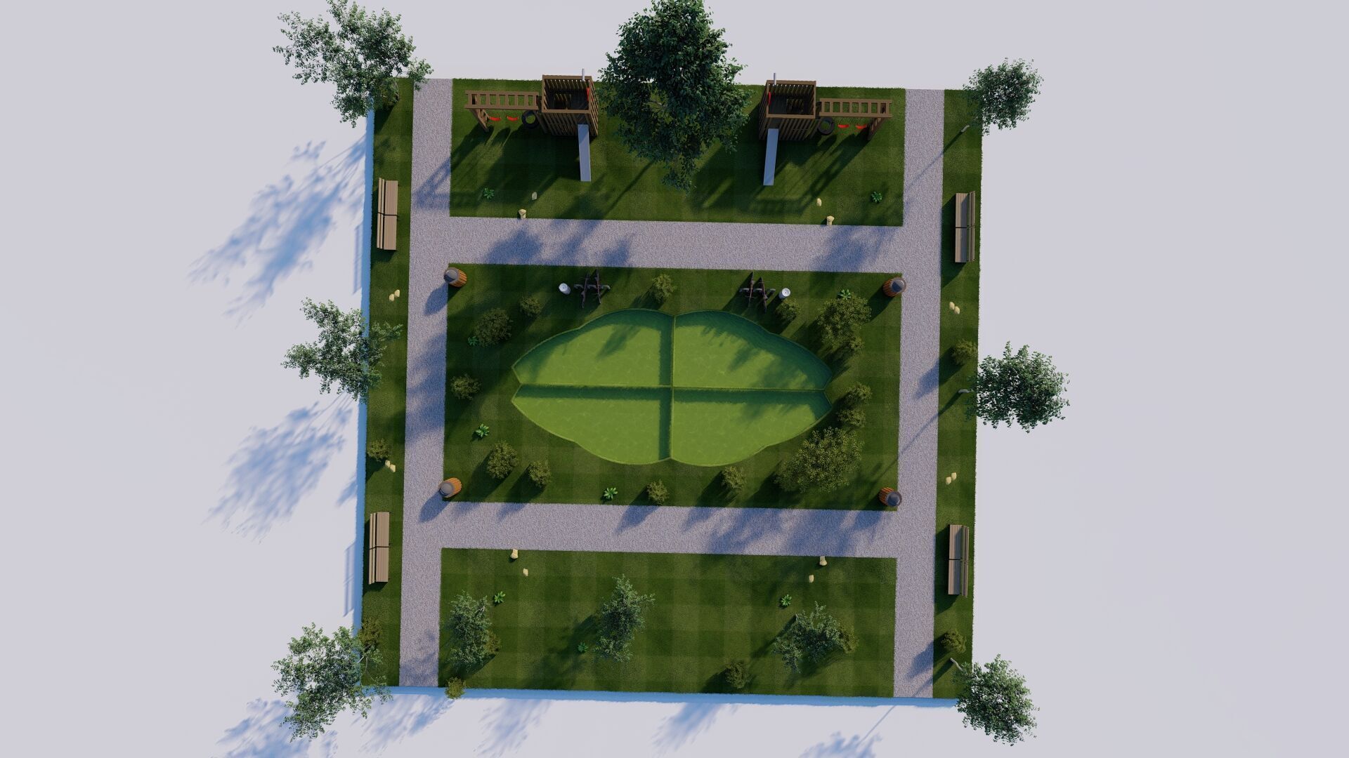 public park-Private Park Landscape 3D model_5
