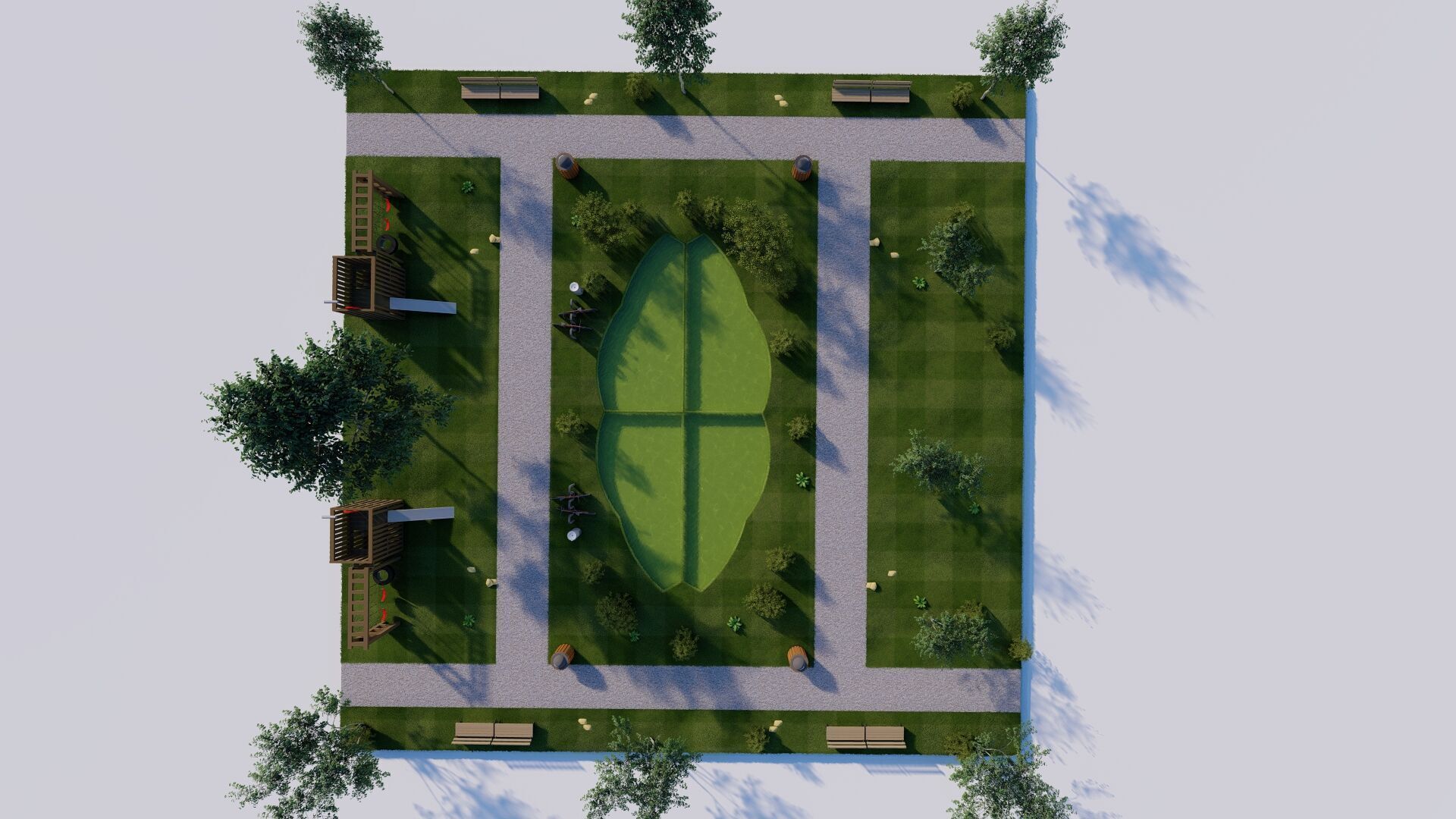 public park-Private Park Landscape 3D model_16