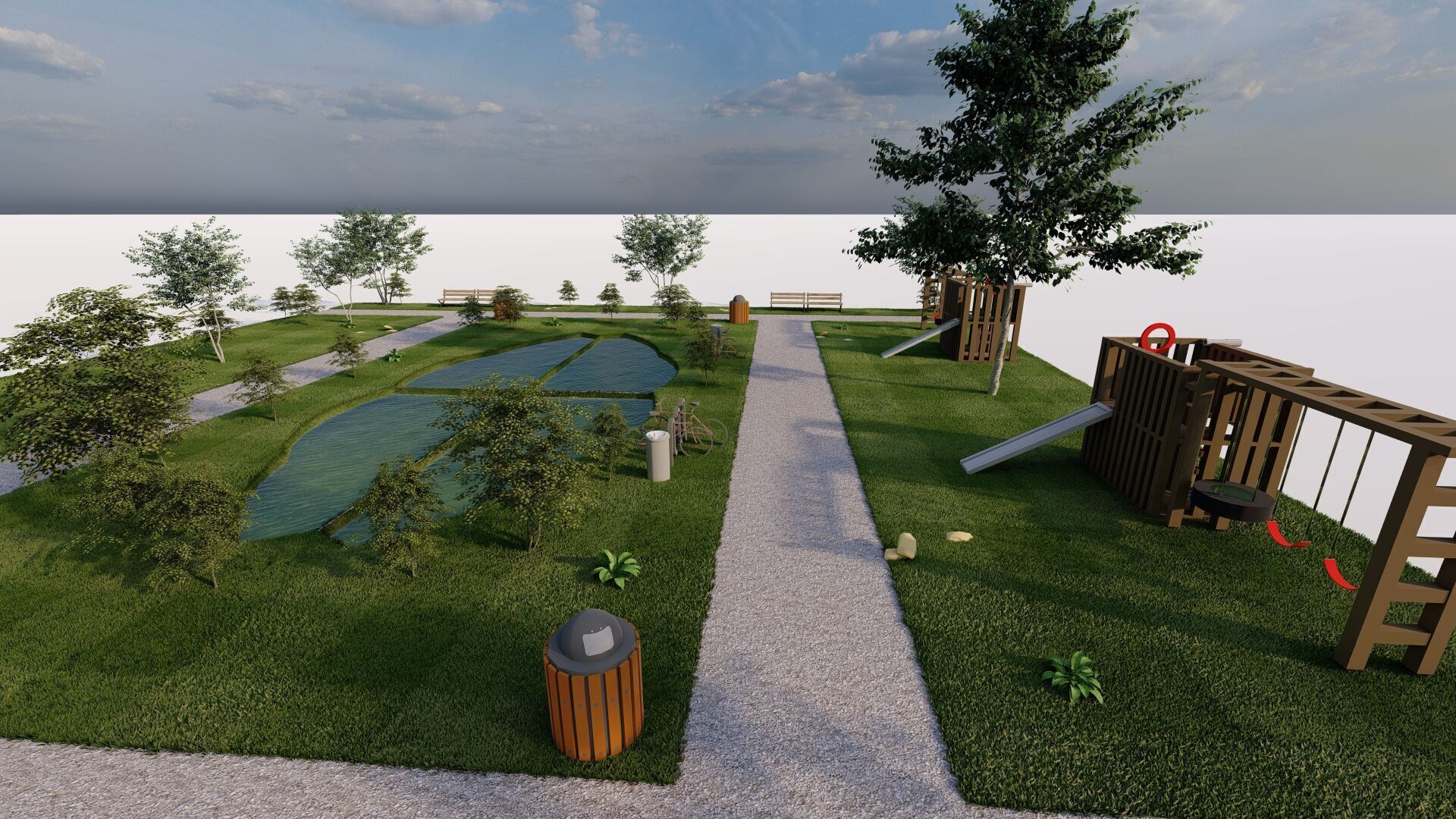 public park-Private Park Landscape 3D model_10