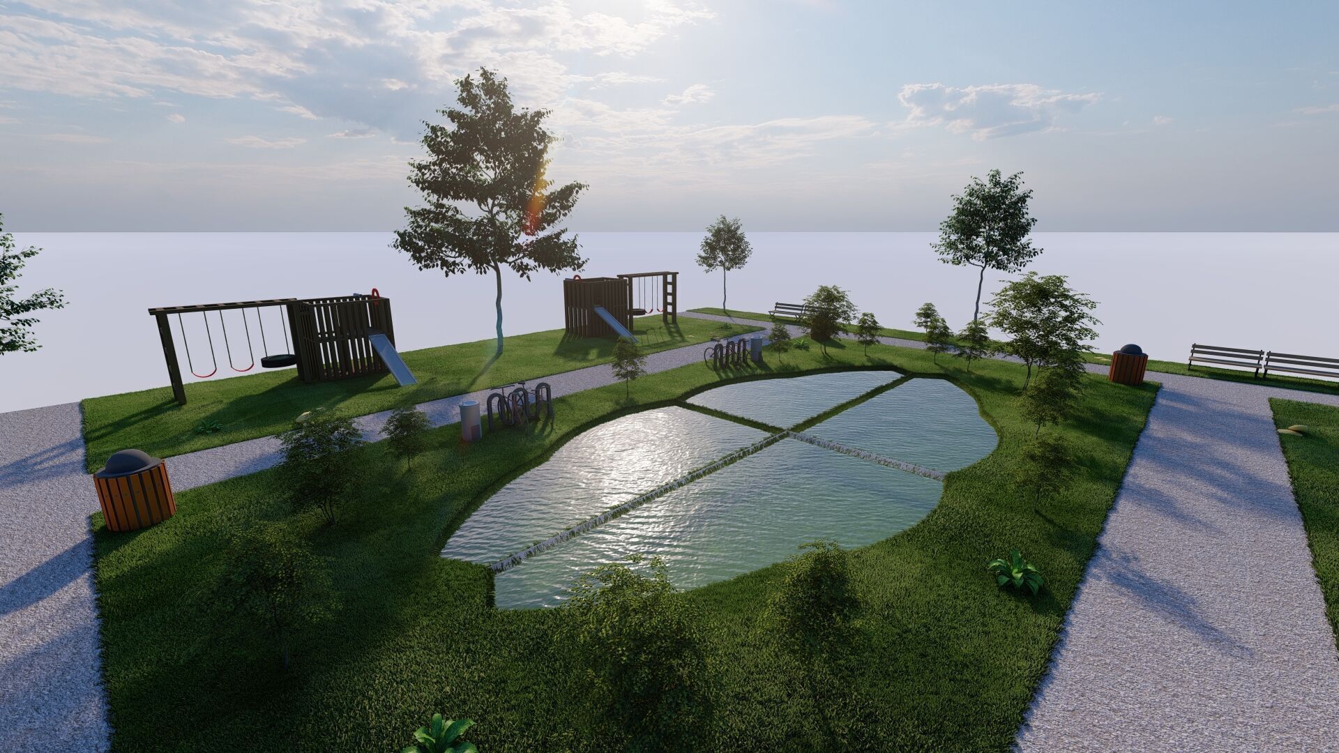 public park-Private Park Landscape 3D model_14