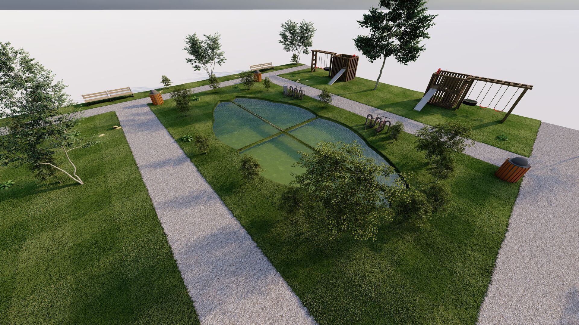 public park-Private Park Landscape 3D model_15