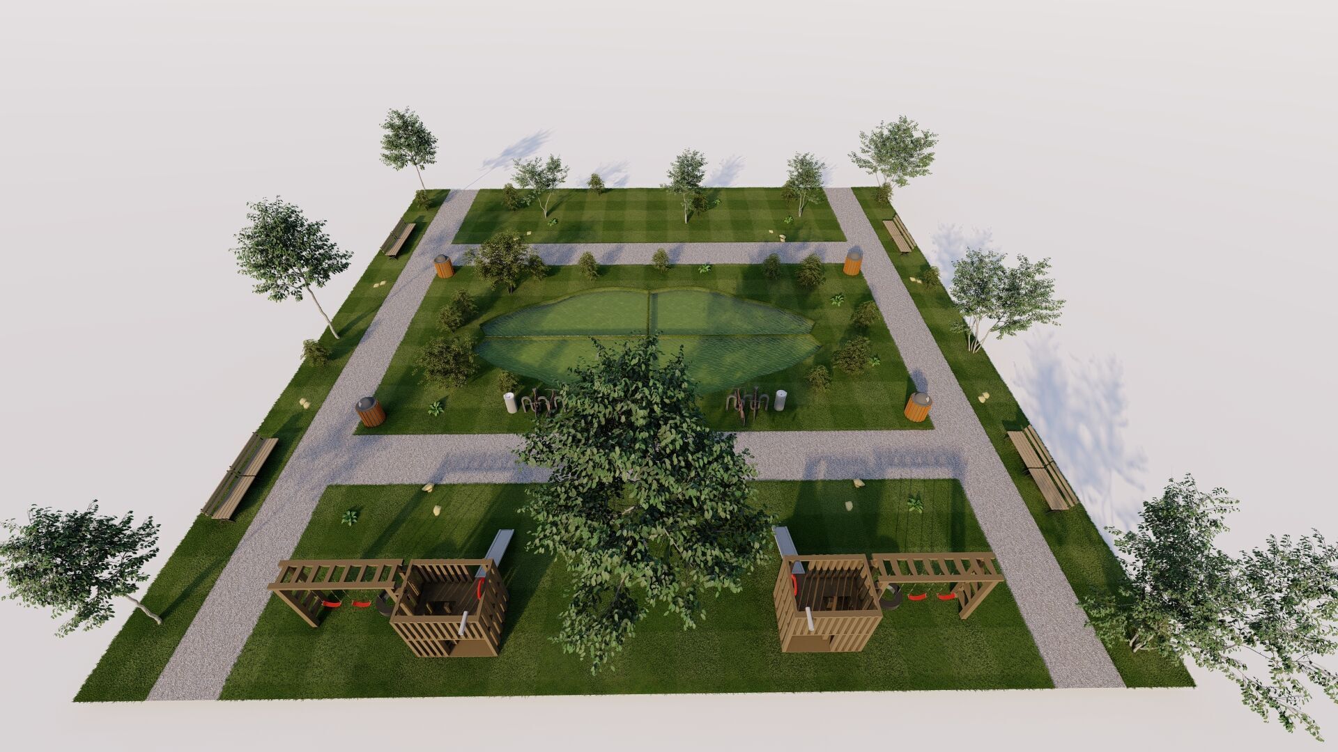 public park-Private Park Landscape 3D model_9