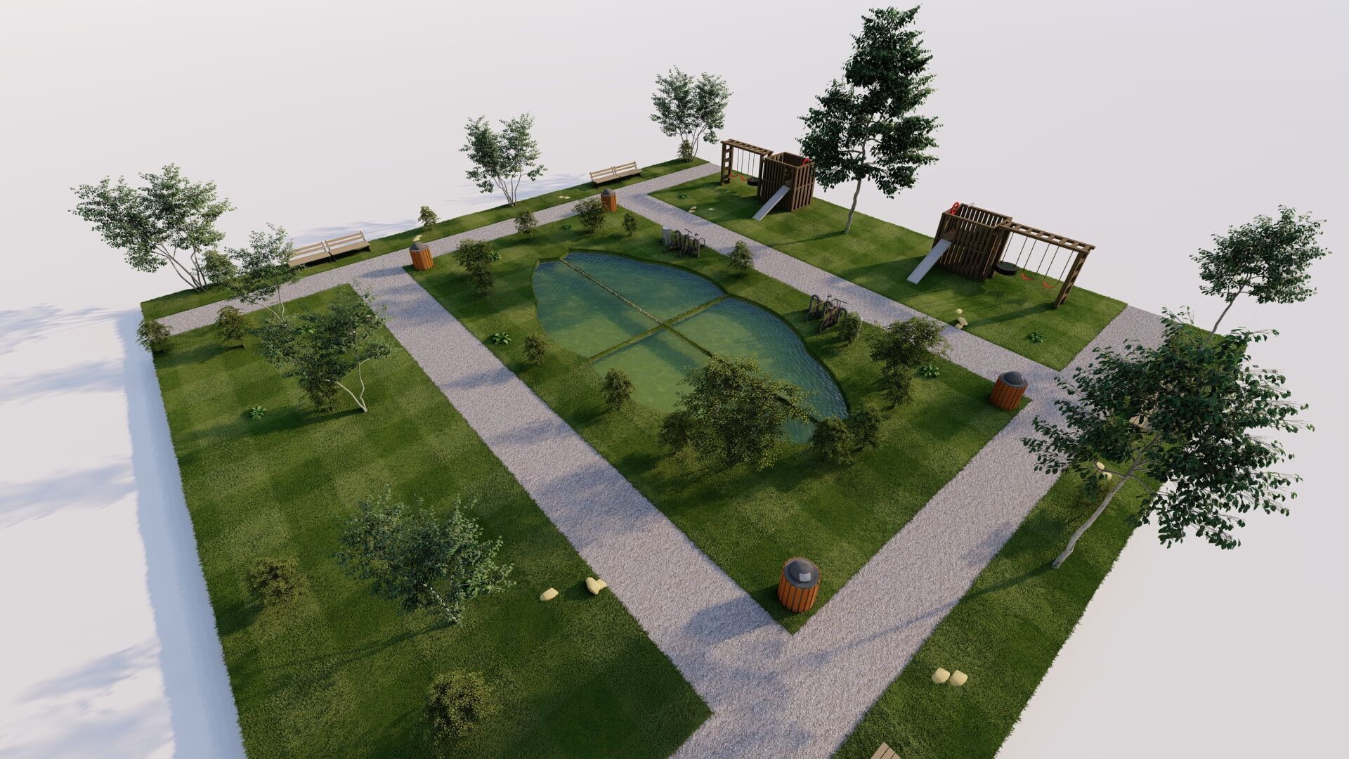 public park-Private Park Landscape 3D model_7