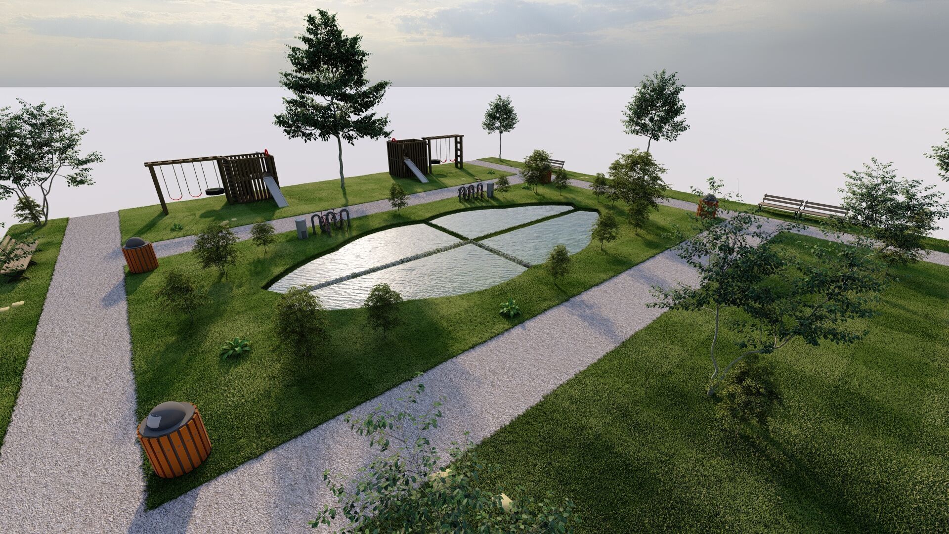 public park-Private Park Landscape 3D model_12