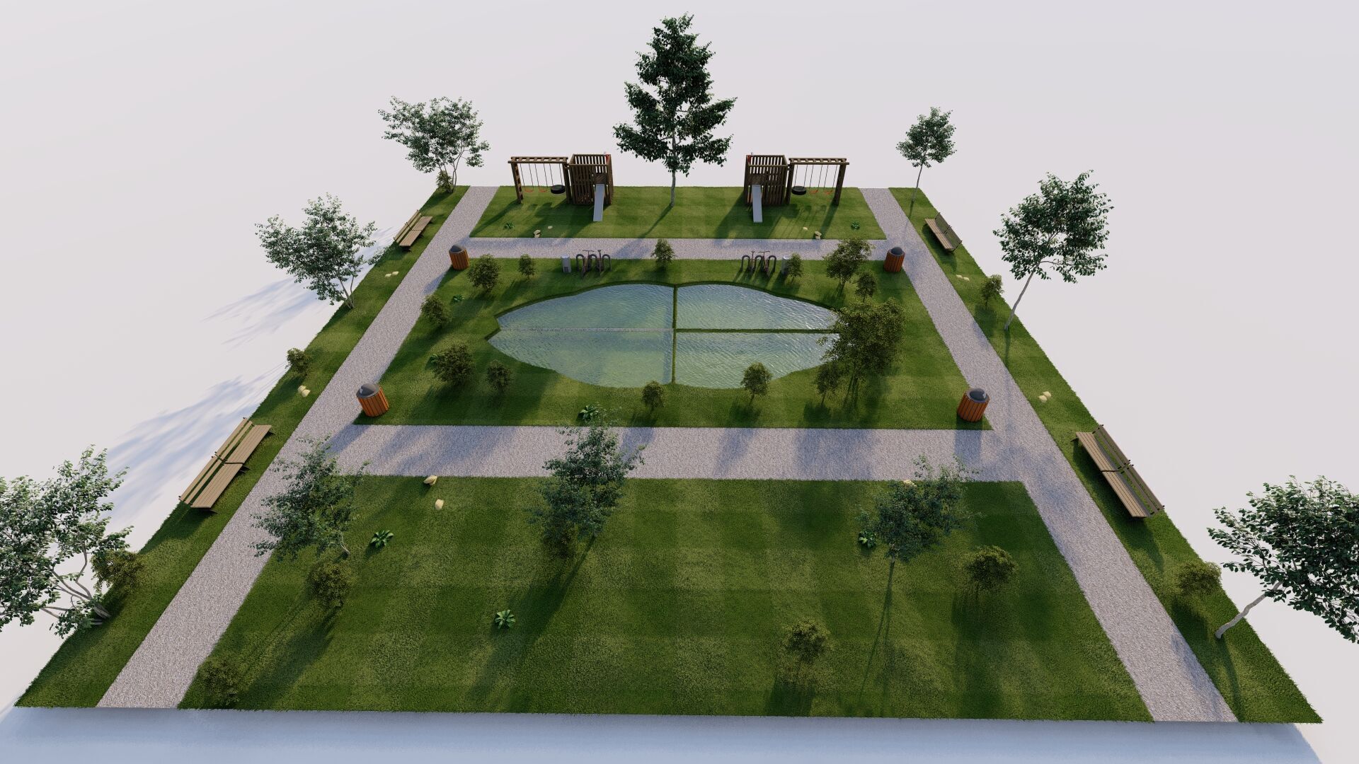 public park-Private Park Landscape 3D model_2
