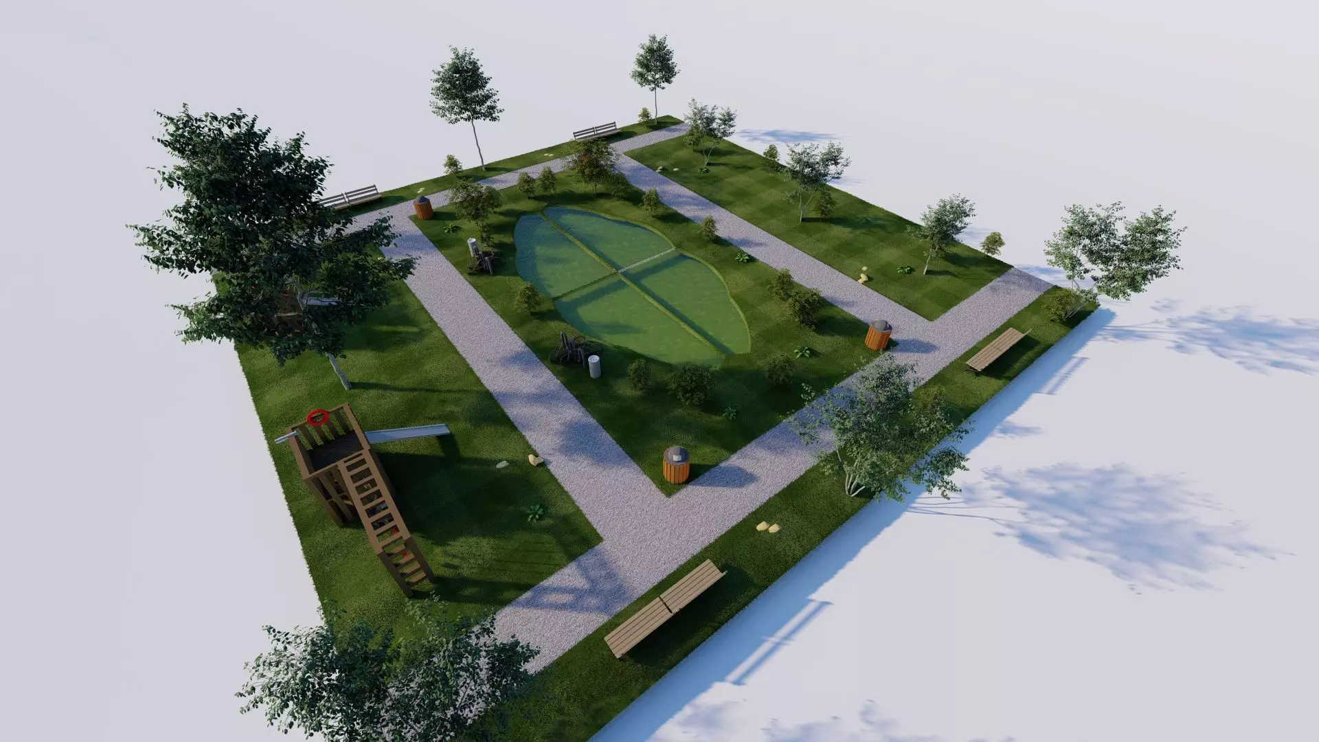 public park-Private Park Landscape 3D model_0