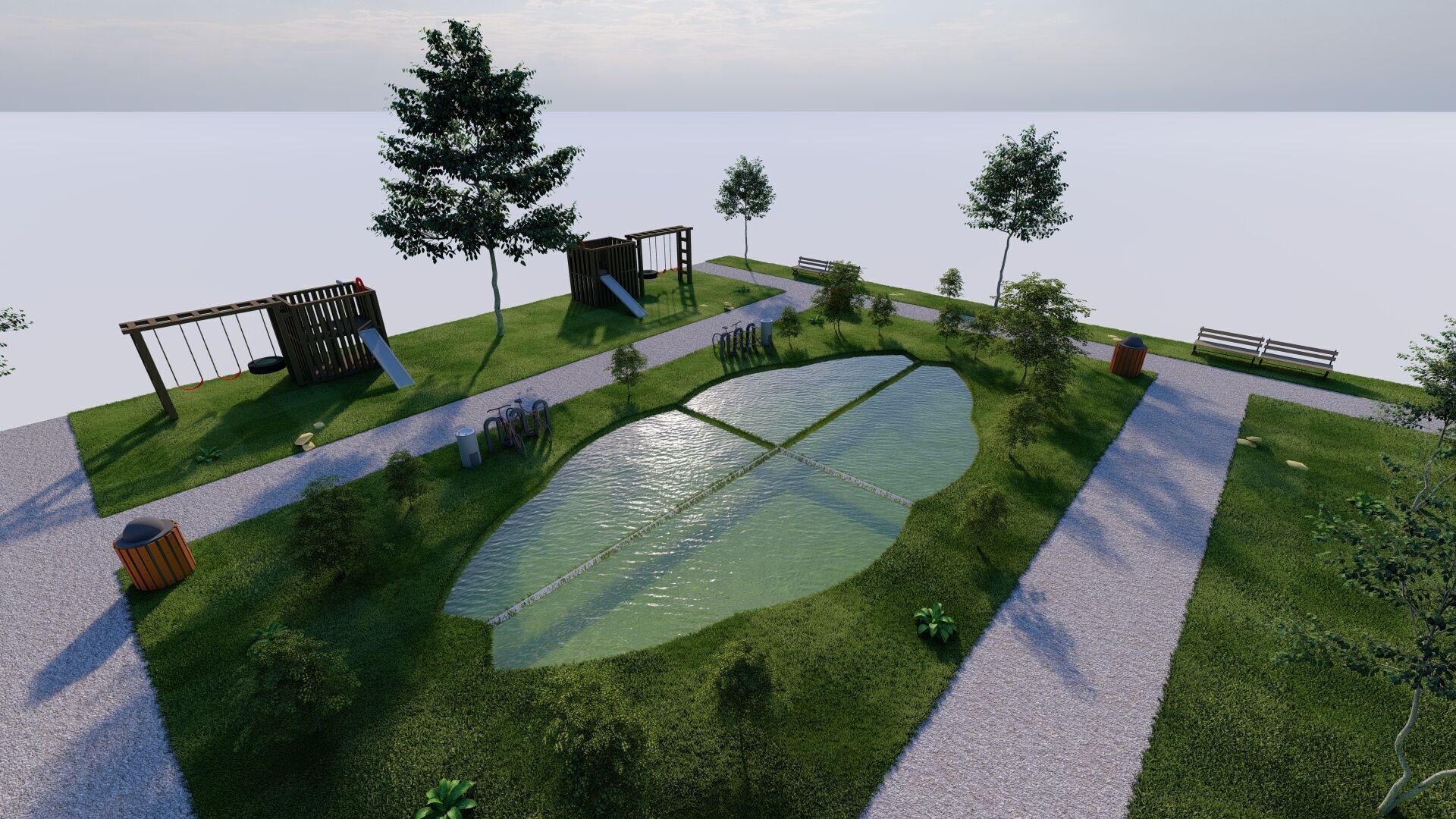 public park-Private Park Landscape 3D model_8