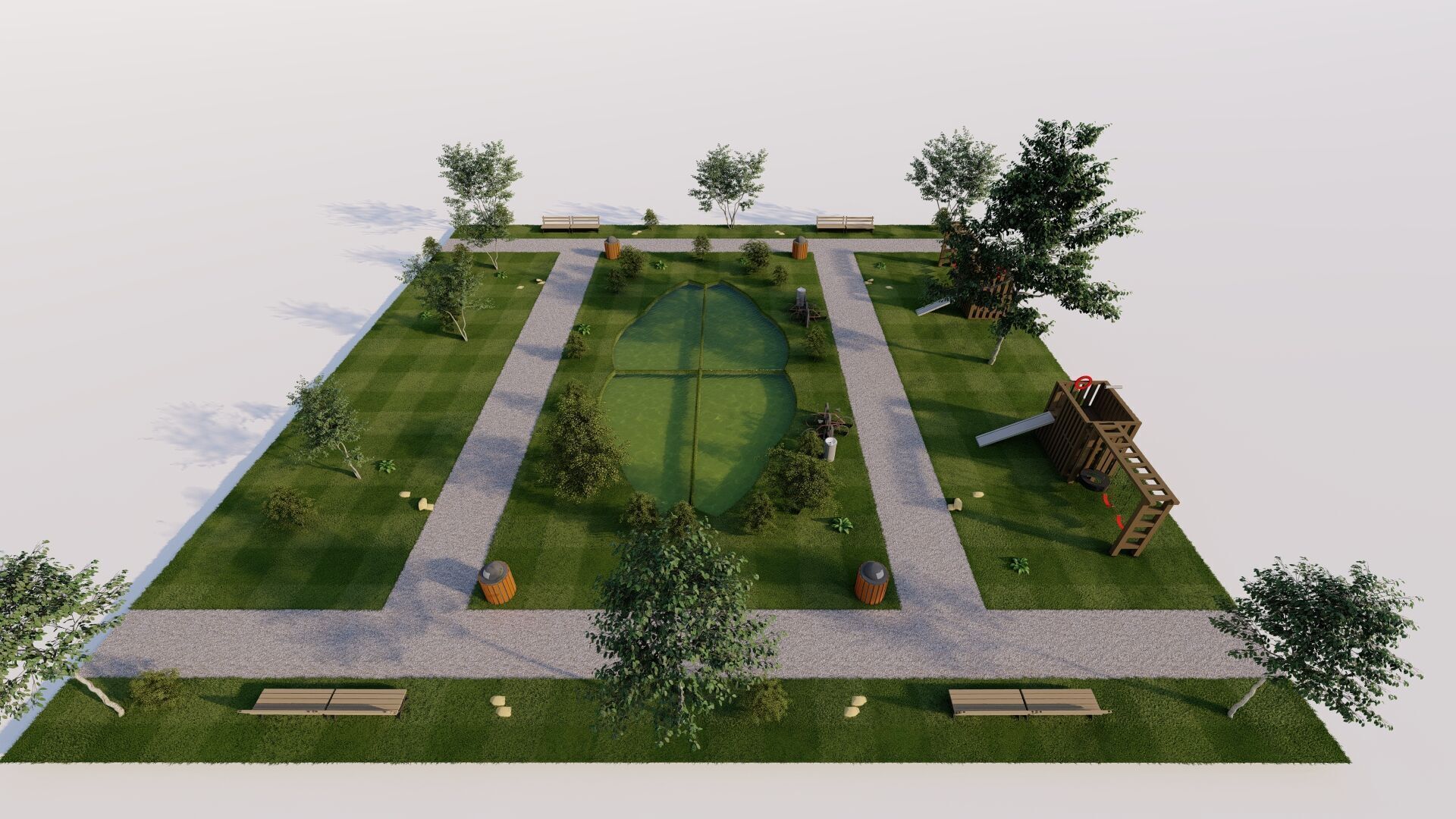 public park-Private Park Landscape 3D model_3