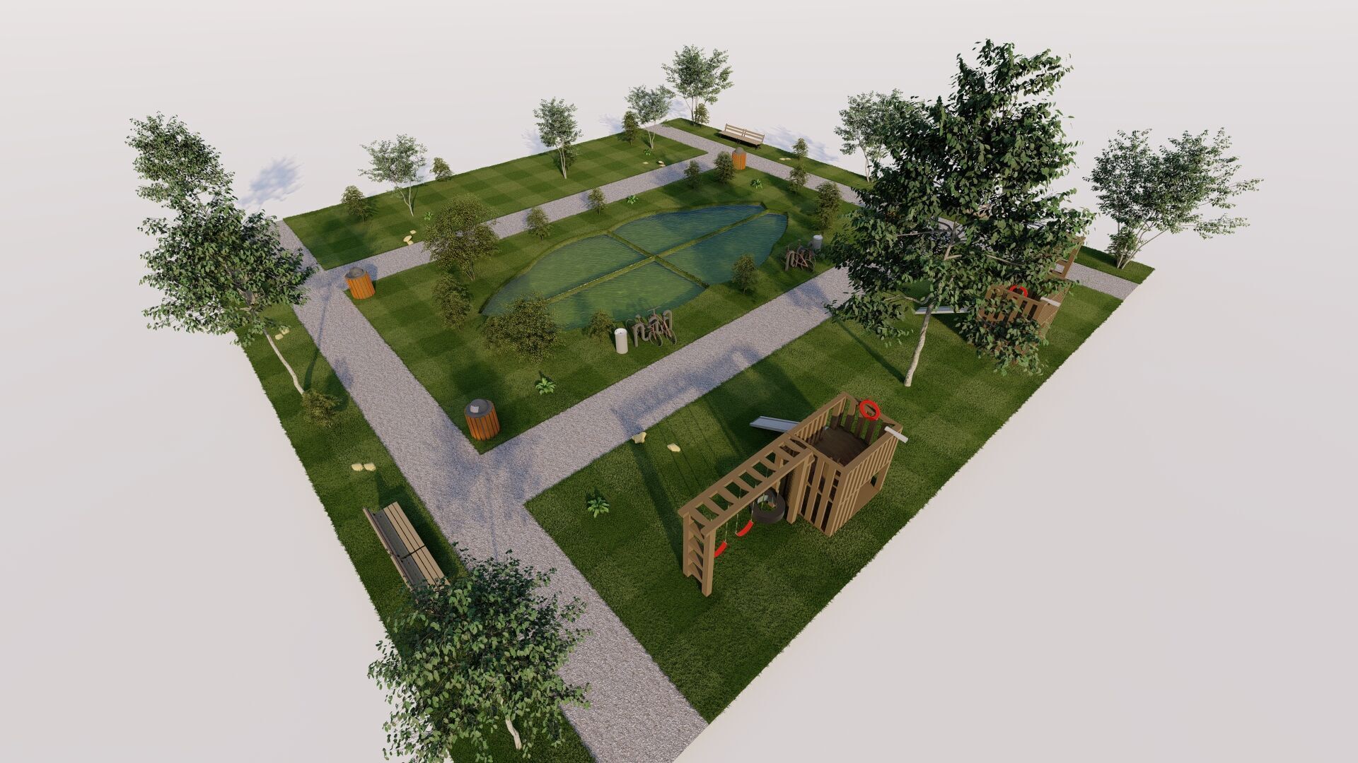 public park-Private Park Landscape 3D model_1