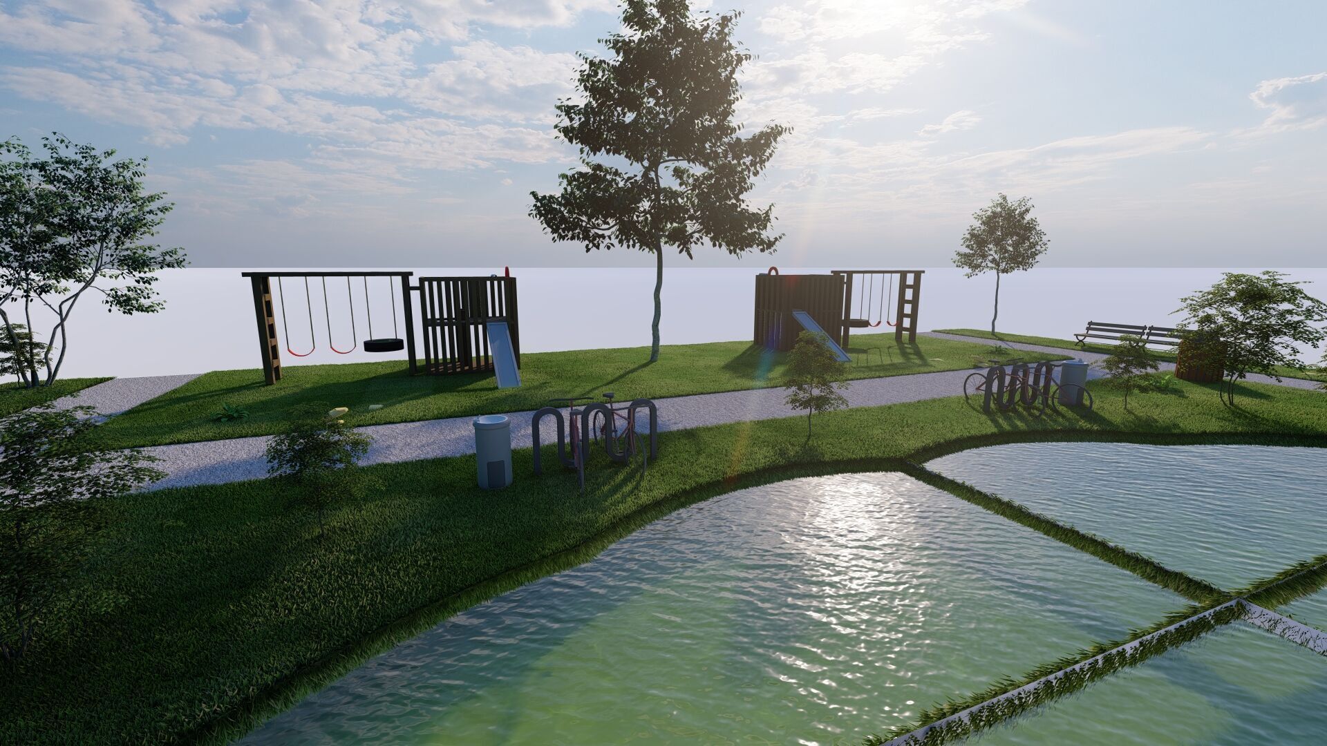 public park-Private Park Landscape 3D model_17