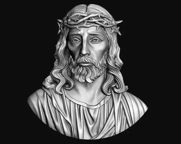 Jesus Bas Relief Medallion And Pendant  3D print model