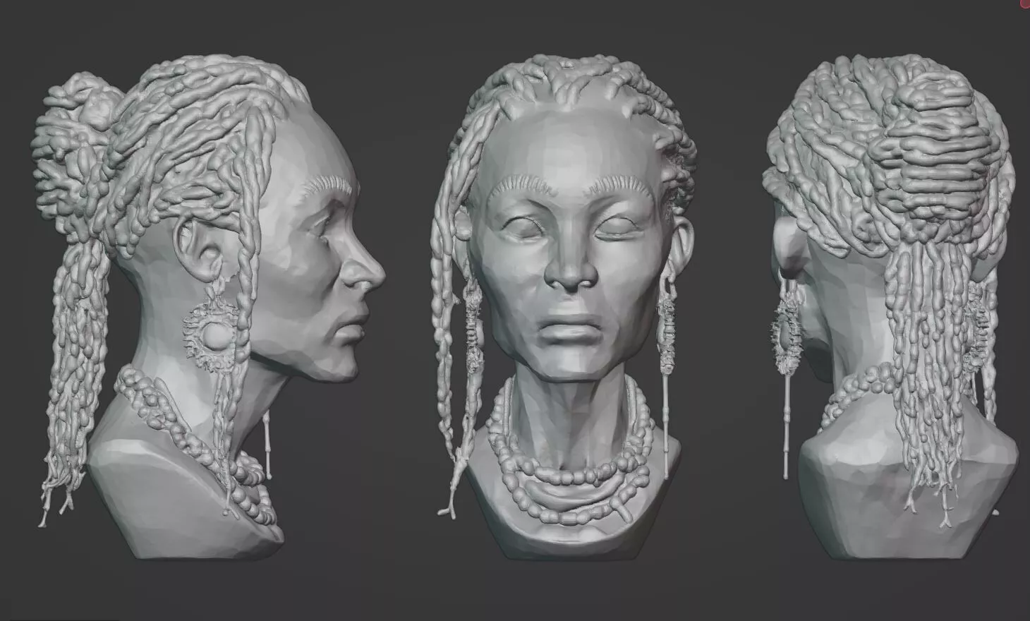 GIMBYA - STL Bust of African Woman 3D print model