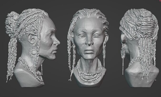 GIMBYA - STL Bust of African Woman 3D print model