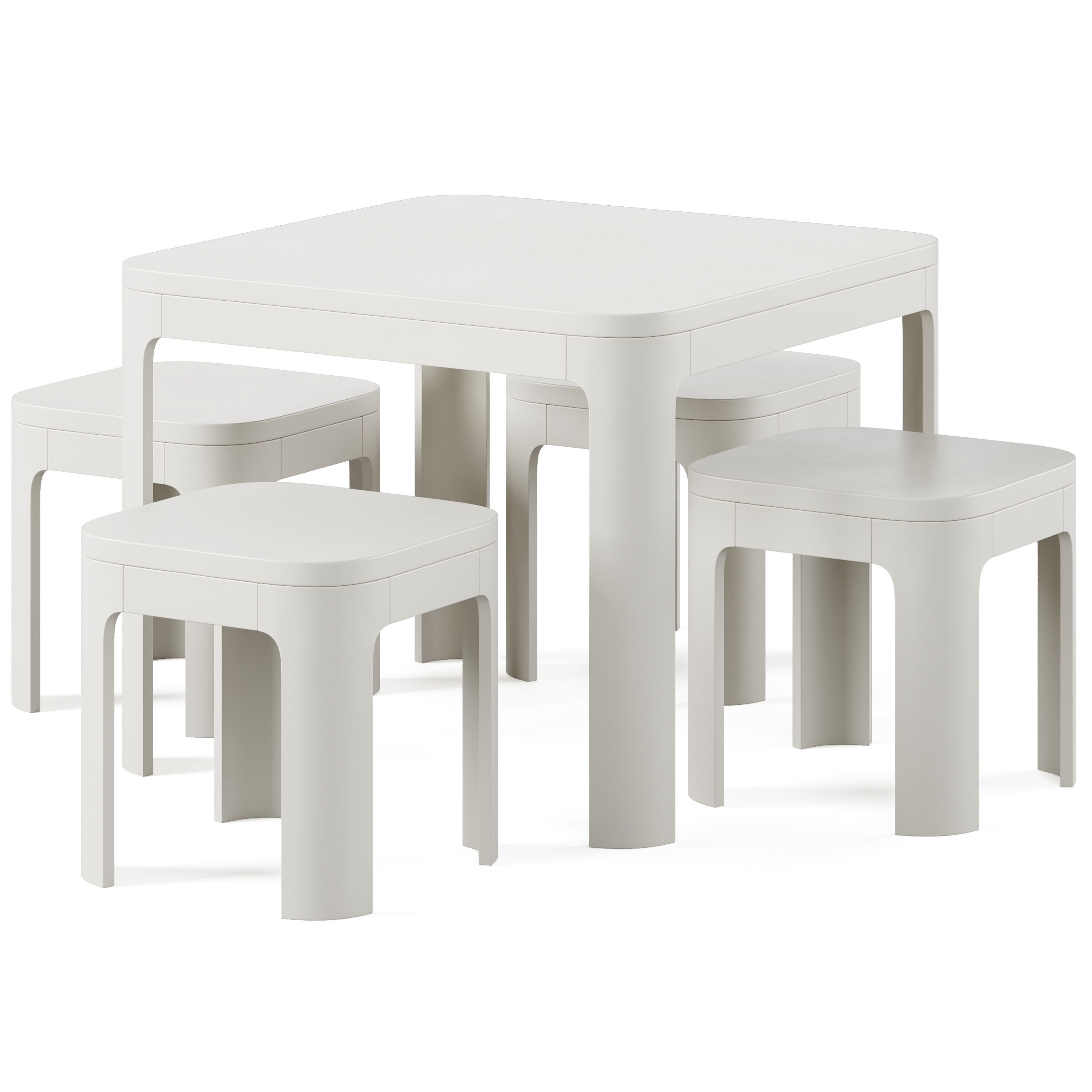 Kids table and stools by Flexa 3D model_2