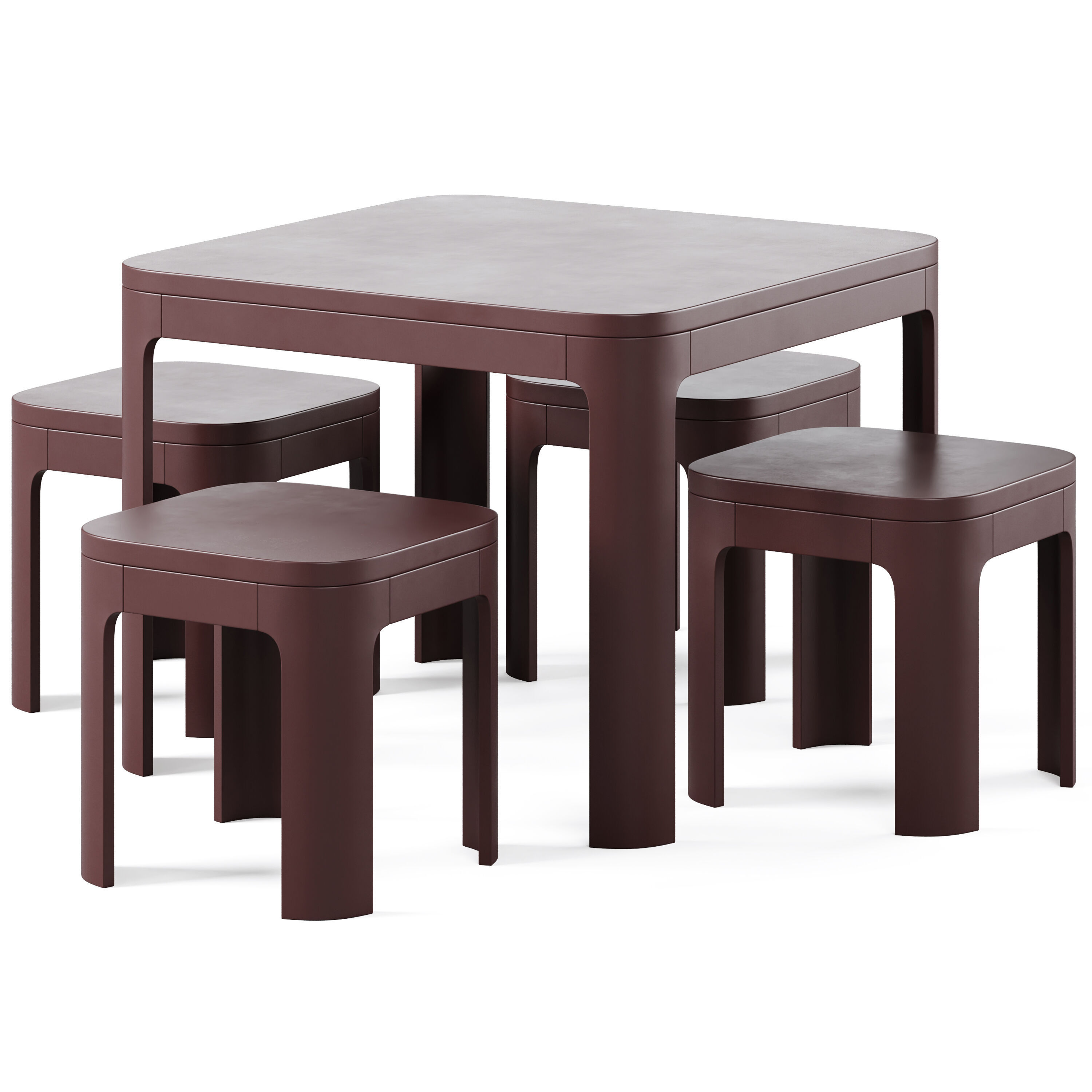 Kids table and stools by Flexa 3D model_1