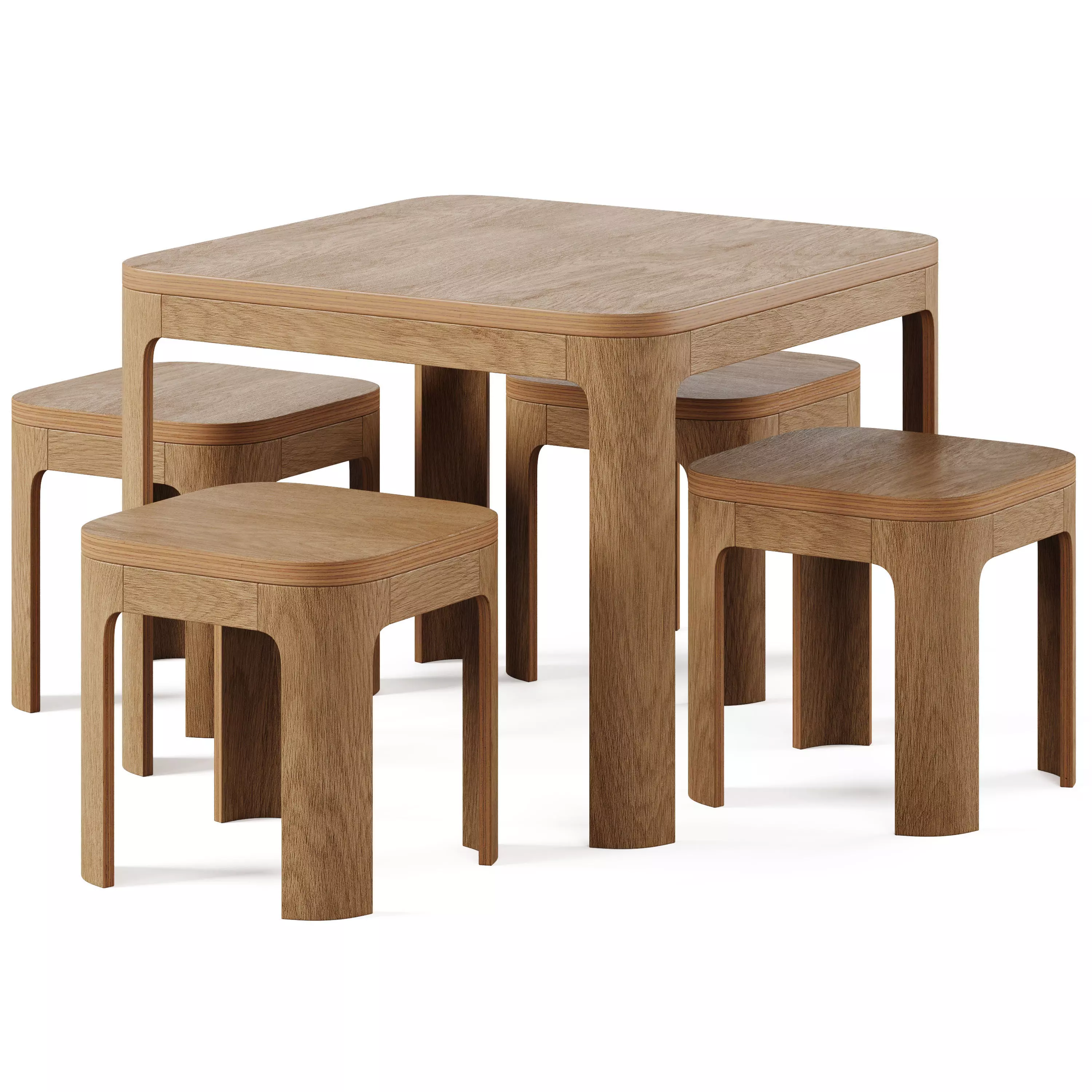 Kids table and stools by Flexa 3D model_0