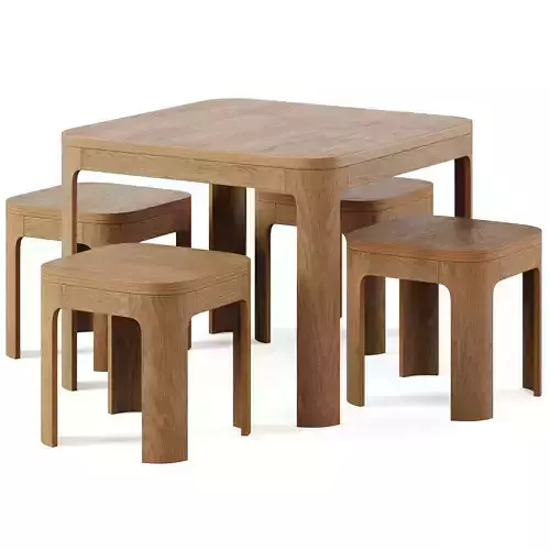 Kids table and stools by Flexa 3D model Kids table and stools by Flexa 3D model