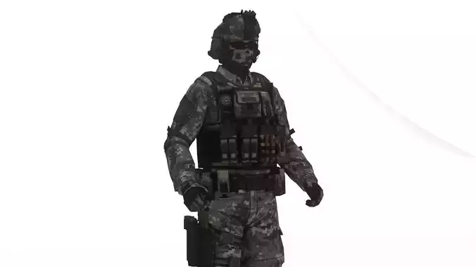 Elite Special Forces Soldier Game-Ready Rigged 3D Model