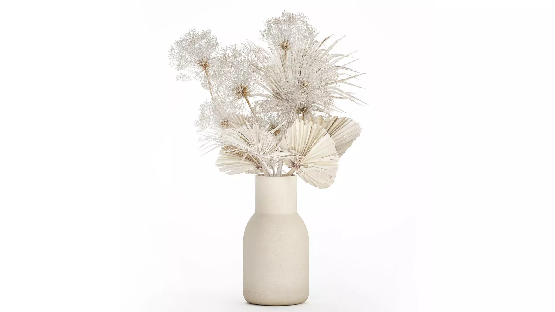 Bouquet Dried Flowers branches Hogweed Palm Leaves 548 3D model