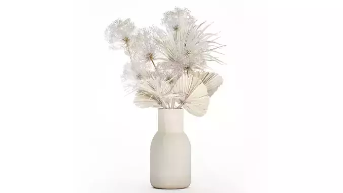 Bouquet Dried Flowers branches Hogweed Palm Leaves 548