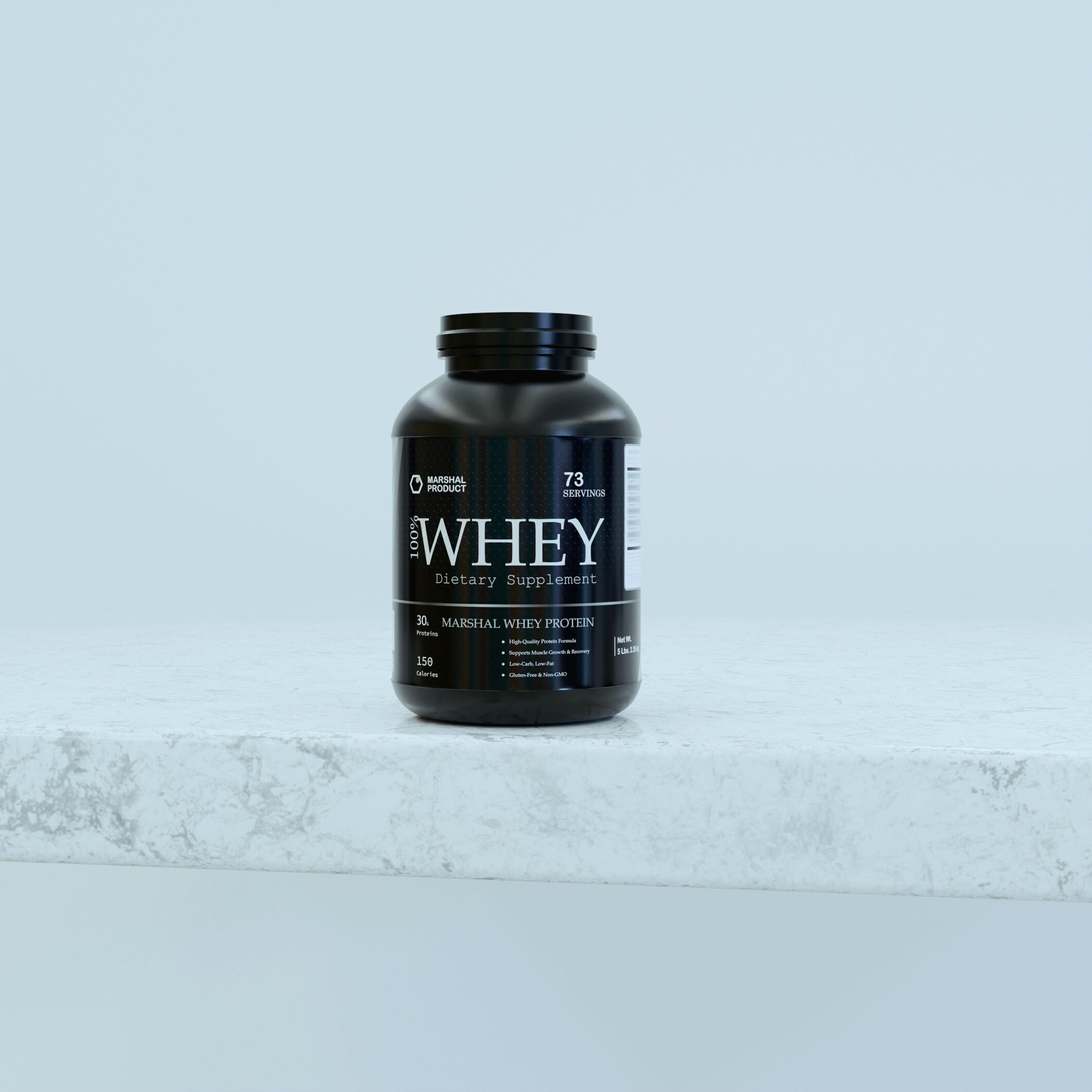 Whey Protein Powder Container 3D model_4