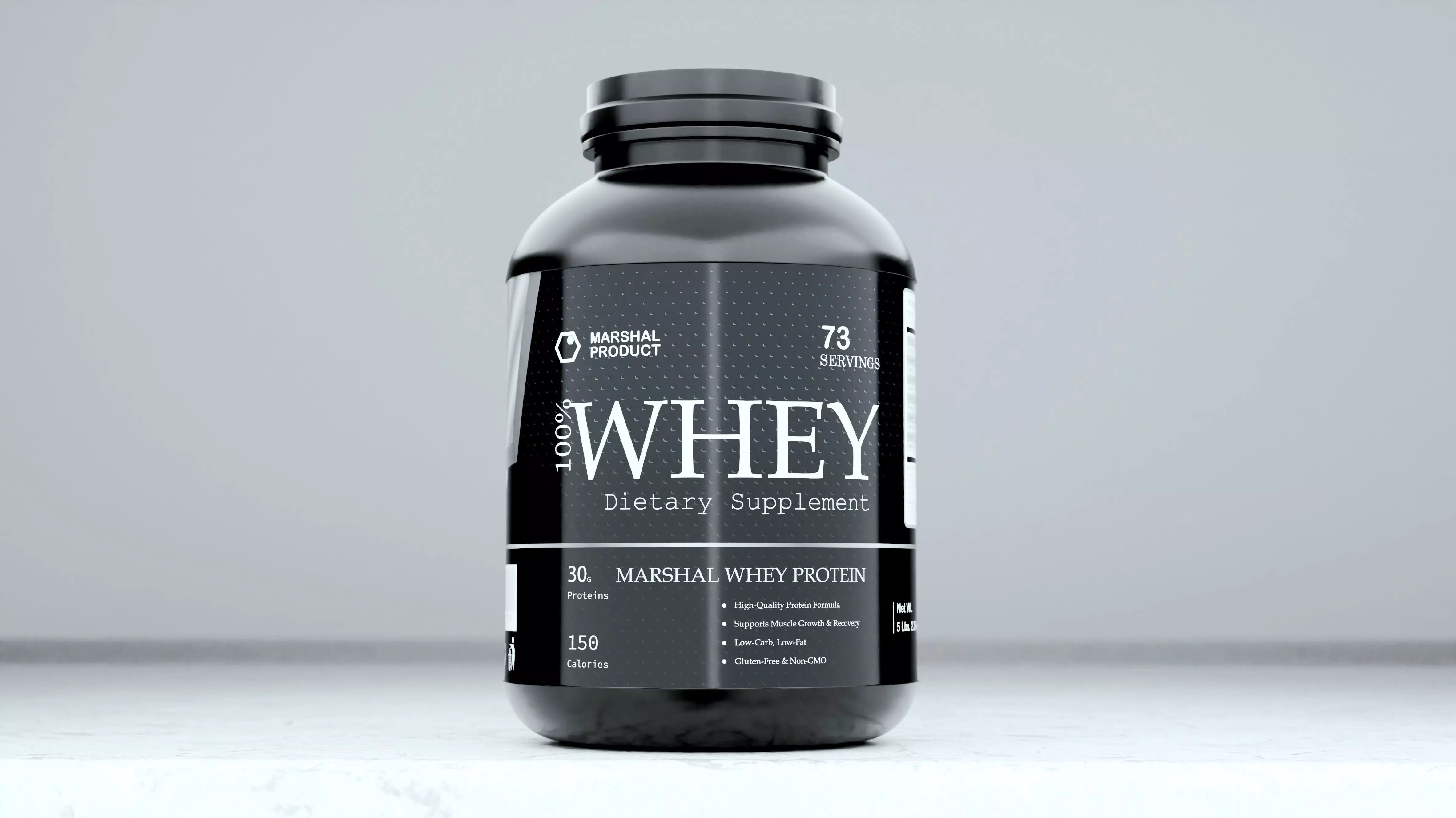 Whey Protein Powder Container 3D model_0