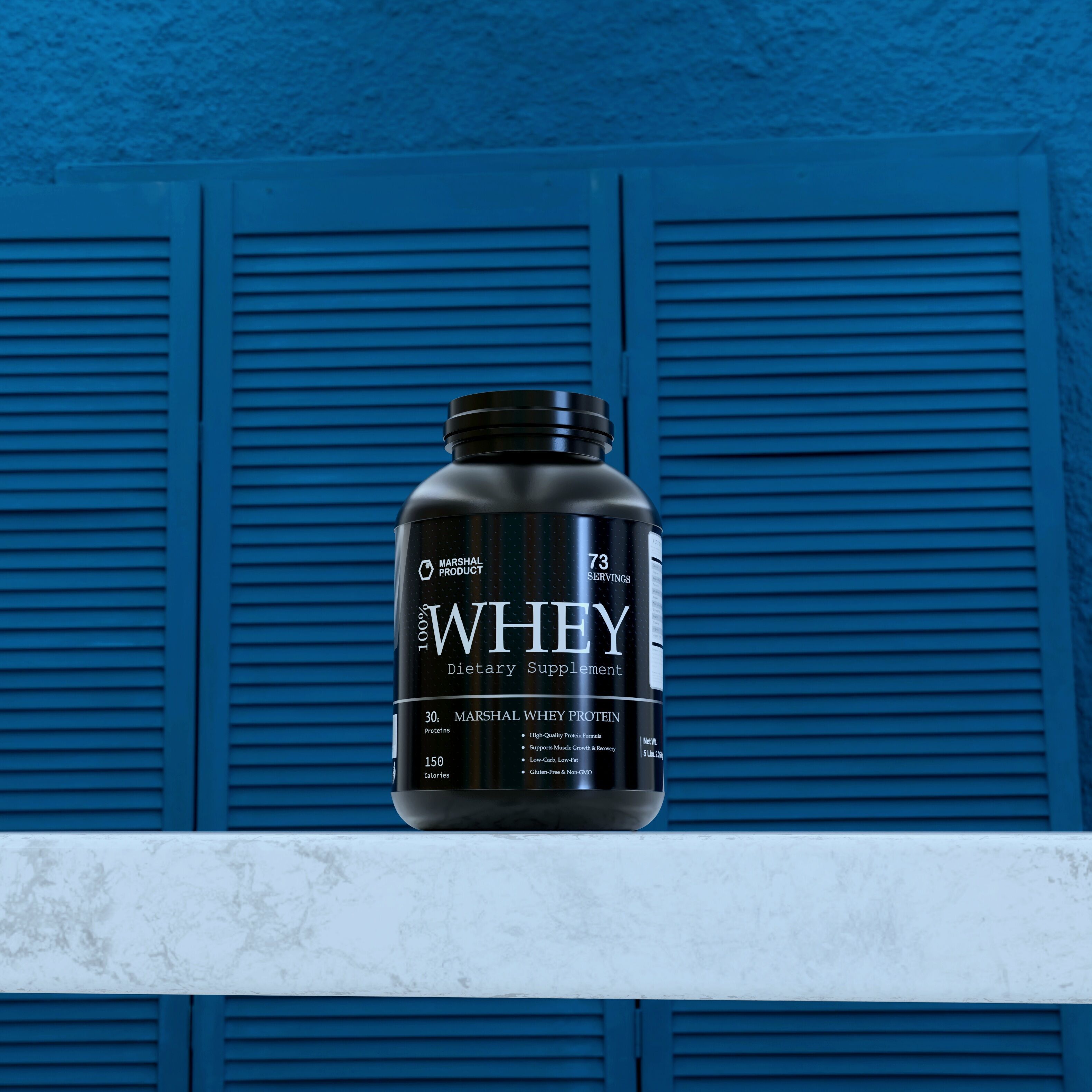 Whey Protein Powder Container 3D model_8