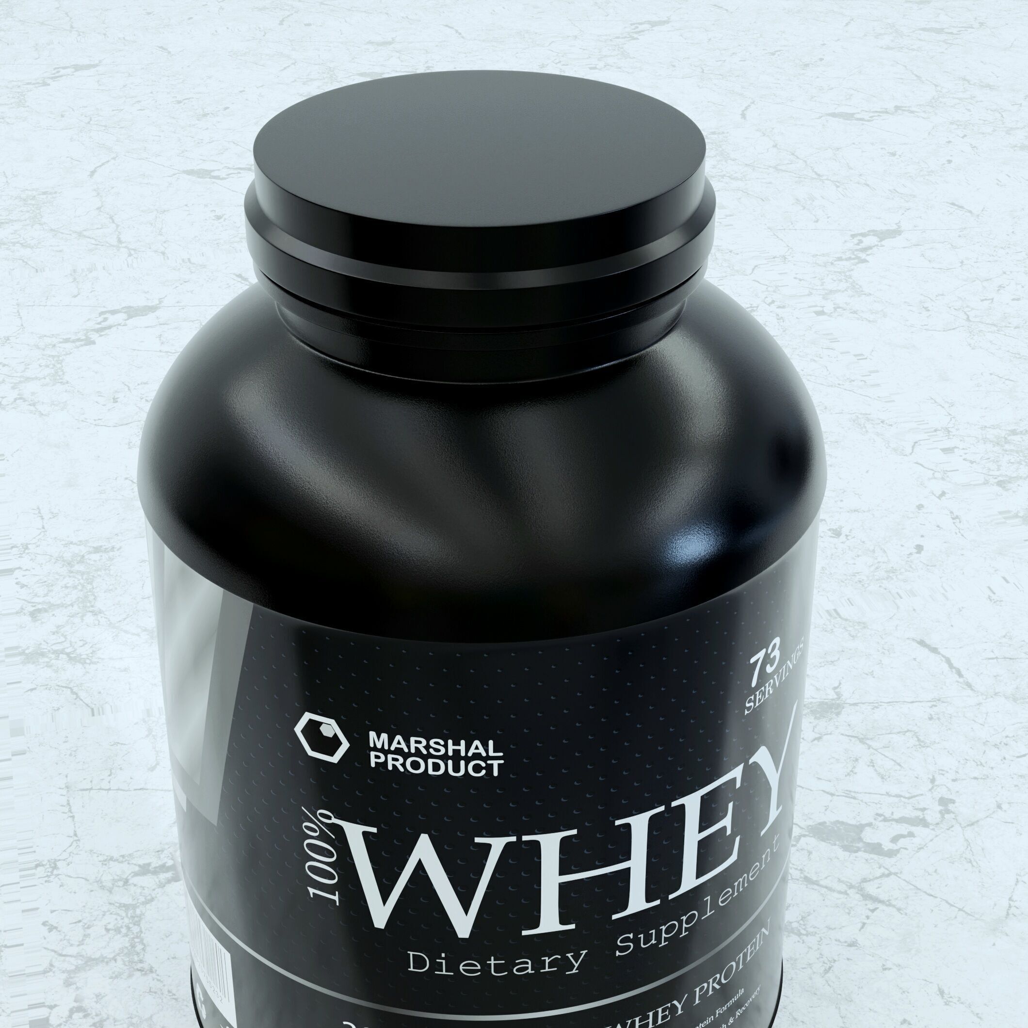 Whey Protein Powder Container 3D model_6