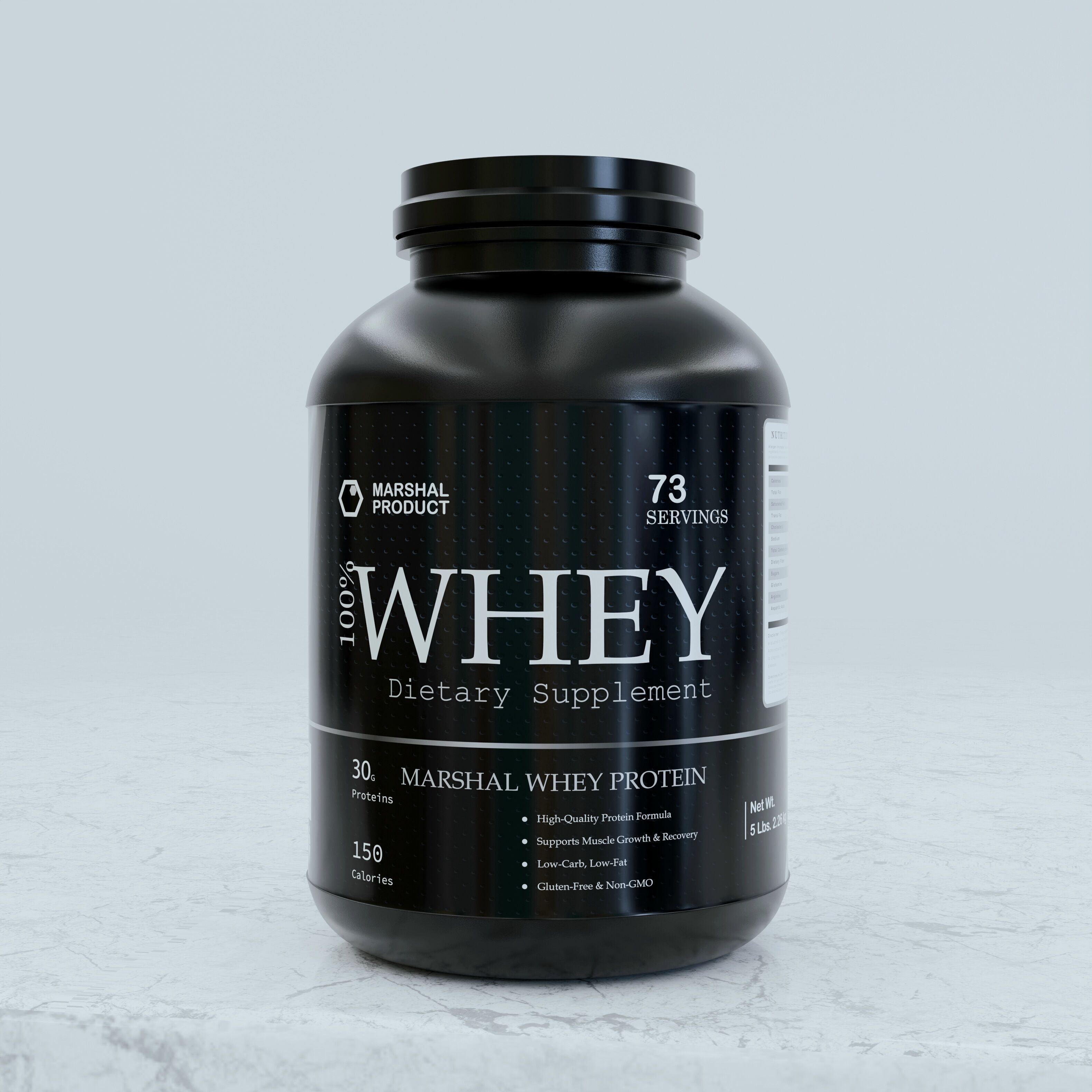 Whey Protein Powder Container 3D model_3