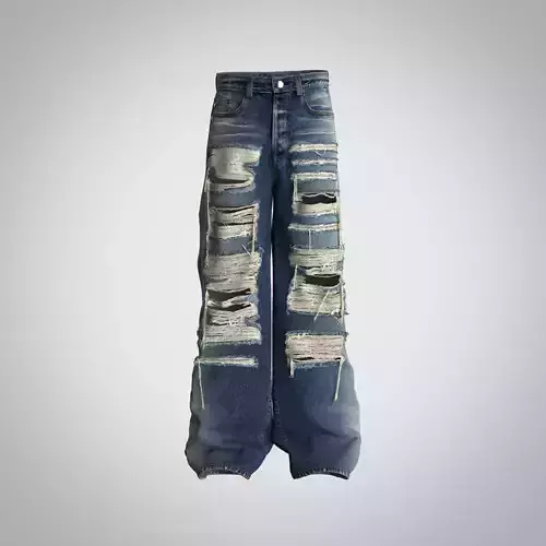 Men jeans denim pants Clo3d Marvelous Designer 3D model