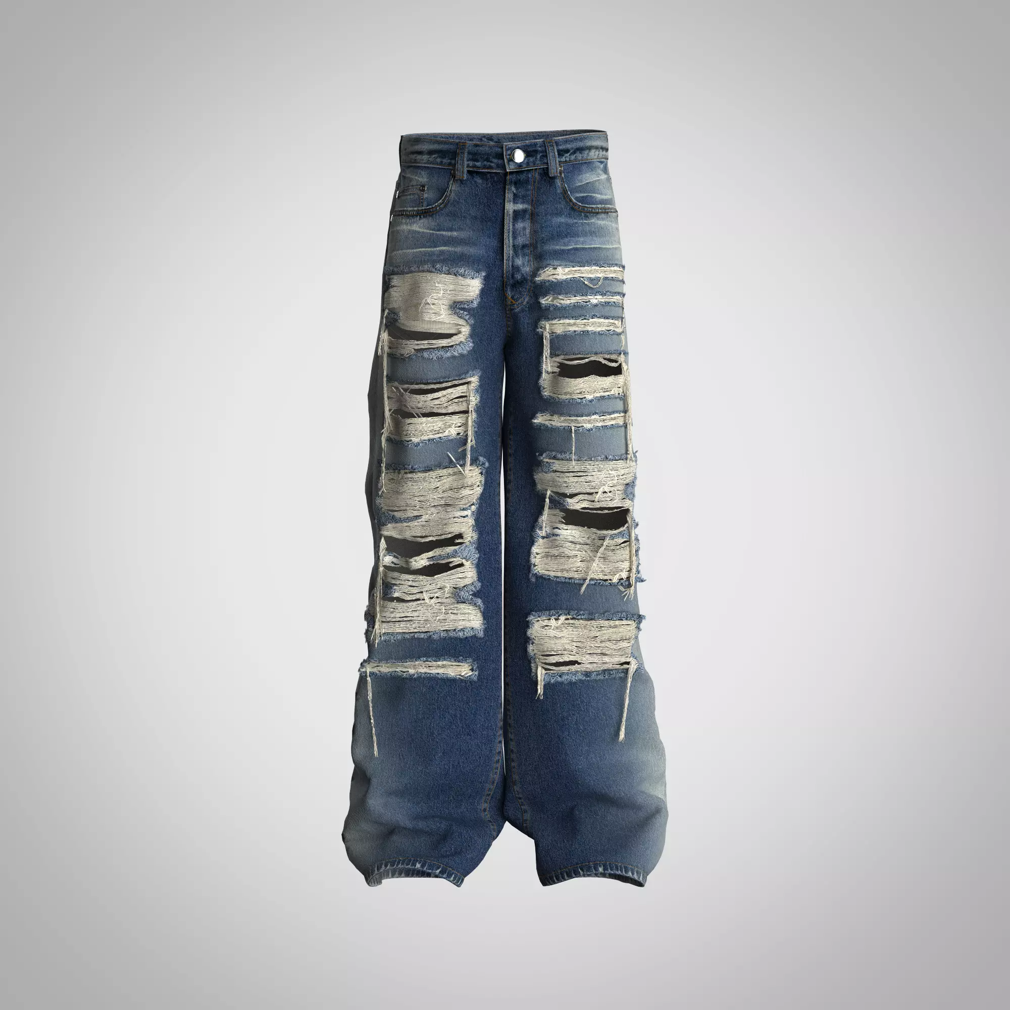 Men jeans denim pants Clo3d Marvelous Designer 3D model