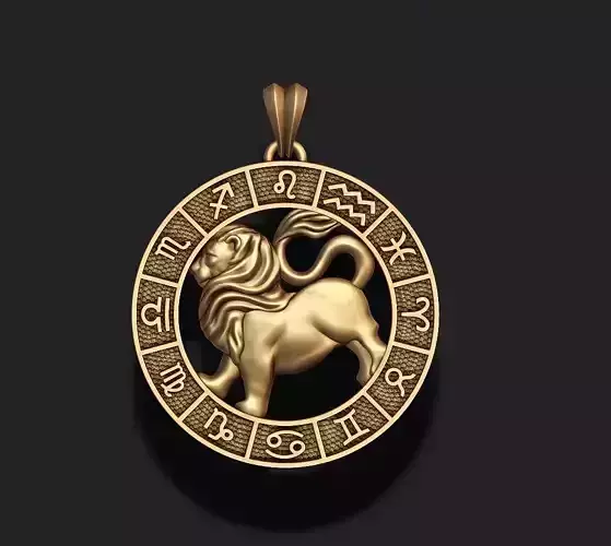 zodiac Leo Lion lite pendant