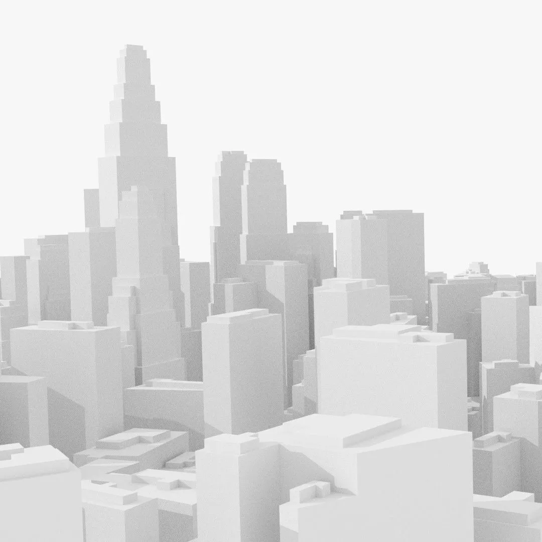 Schematic low poly city Low-poly 3D model