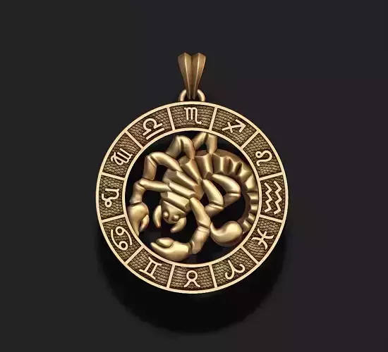 zodiac Scorpion lite pendant 3D print model