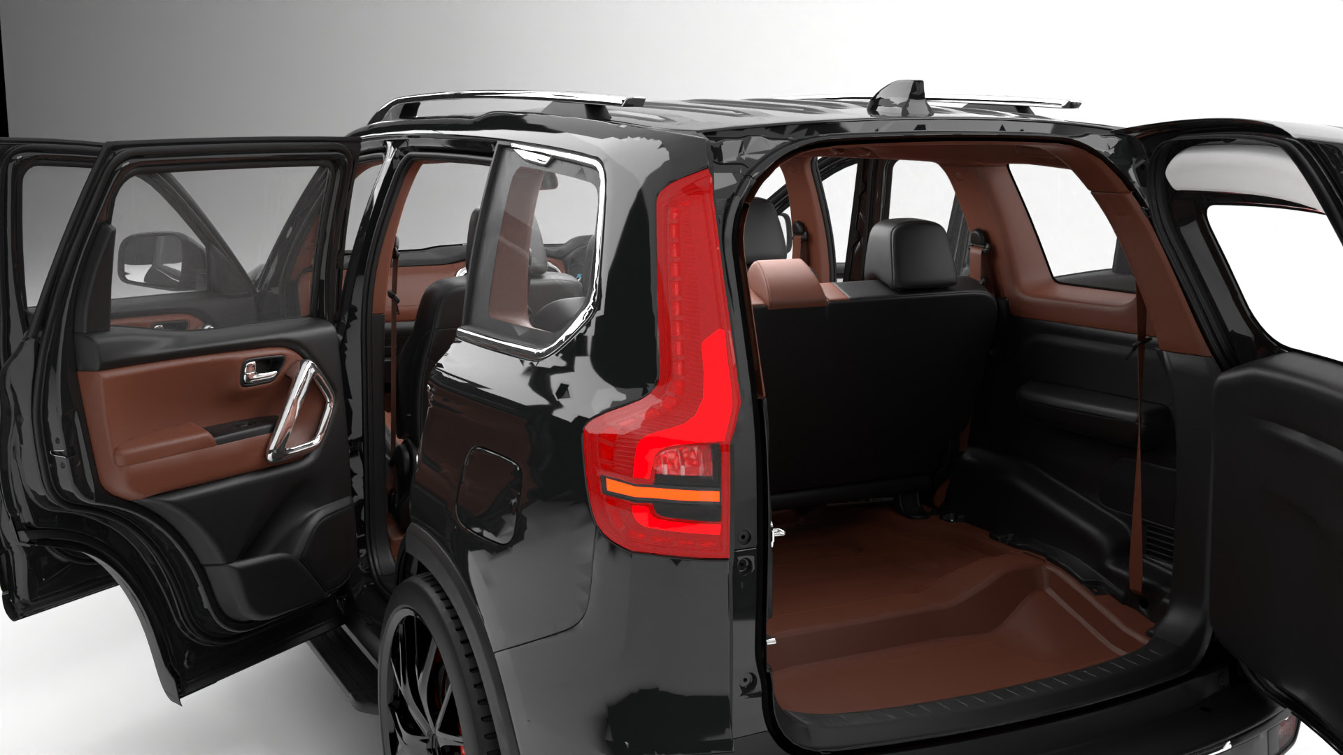 luxury  suv car Low-poly 3D model_9