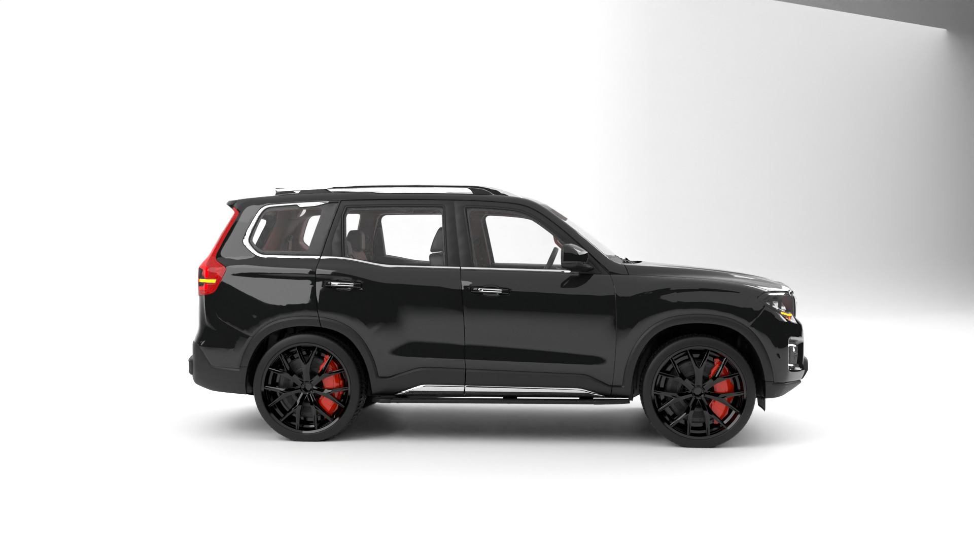luxury  suv car Low-poly 3D model_2
