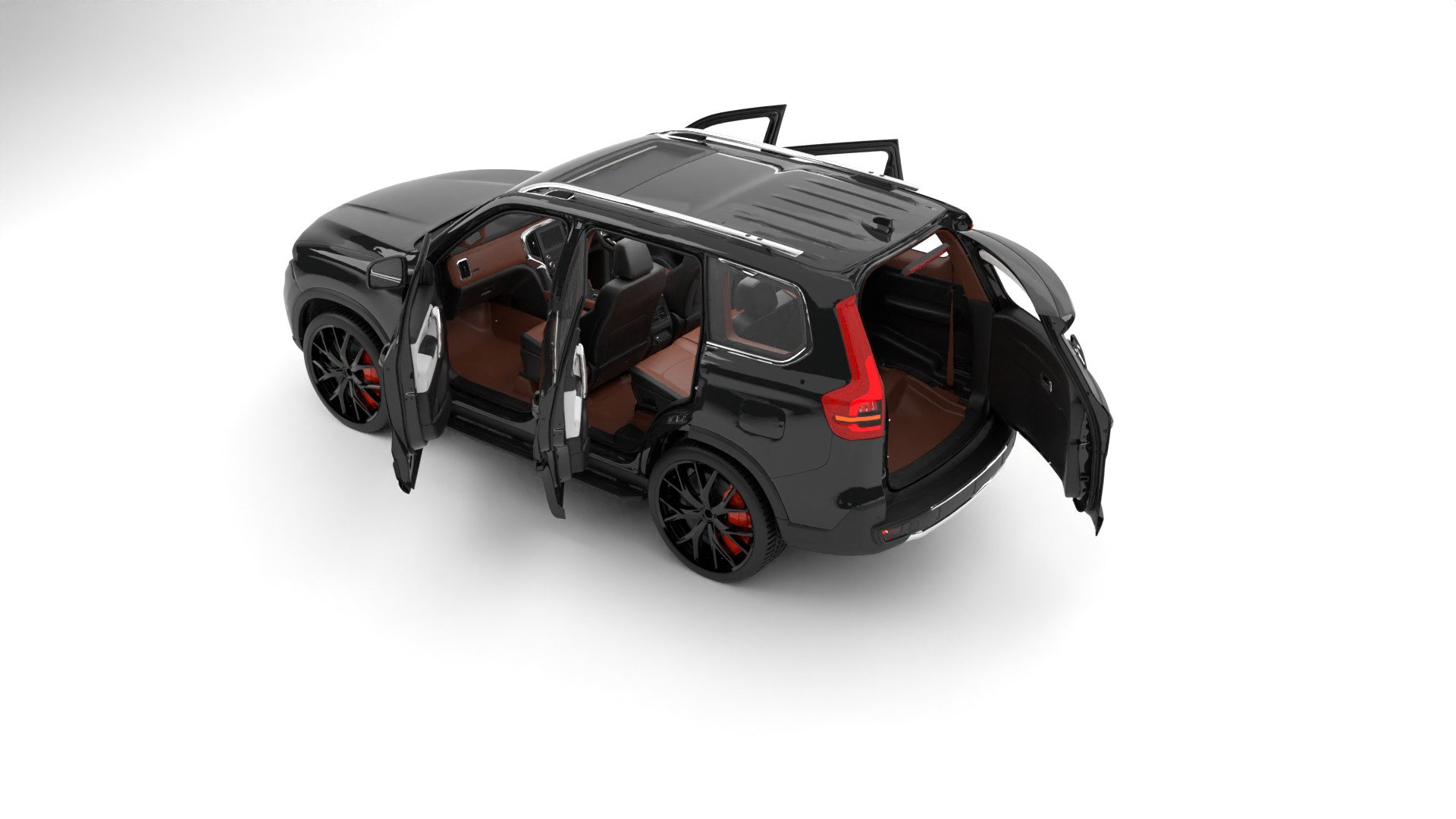 luxury  suv car Low-poly 3D model_7