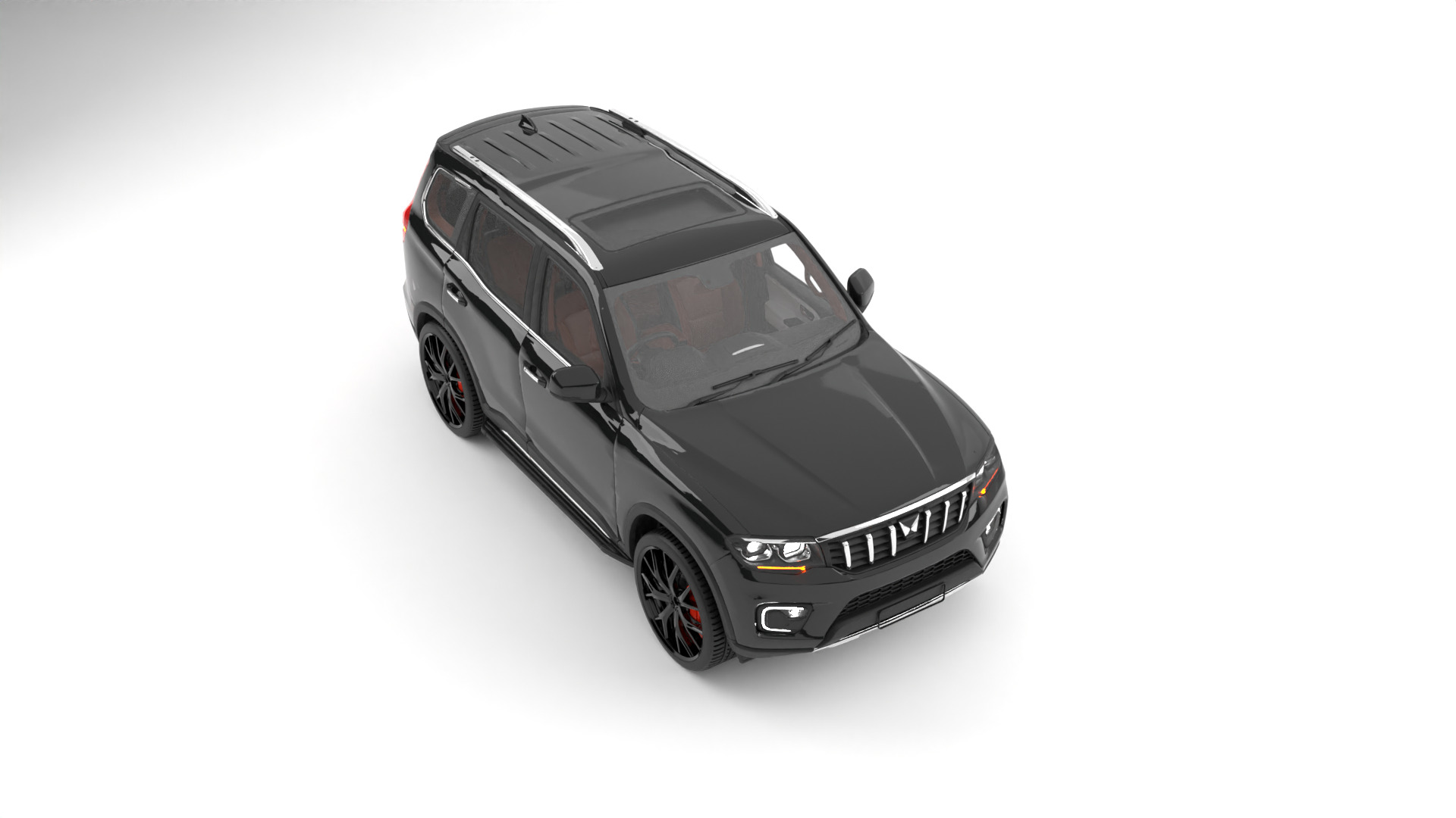 luxury  suv car Low-poly 3D model_3