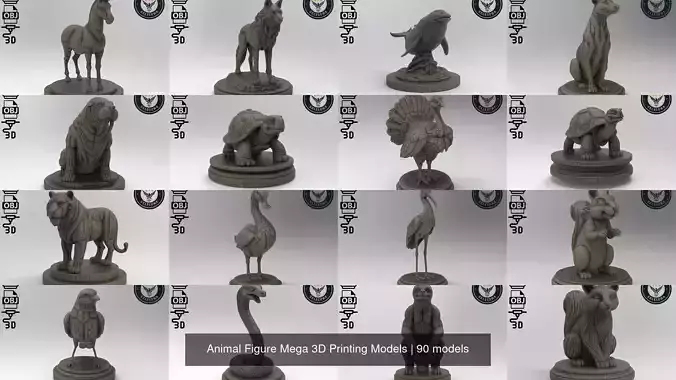 Animal Figure Mega 3D Printing Models 3D Model Collection