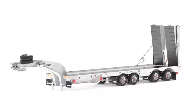 Drake 4x4 Low Loader Trailer Heavy-Duty Haulage 3D model