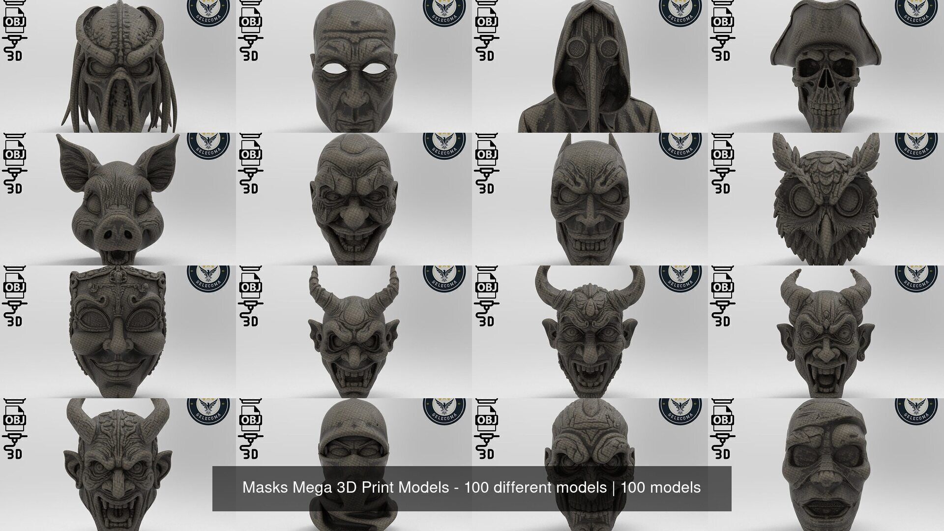 Masks Mega 3D Print Models - 100 different models 3D Model Collection_4