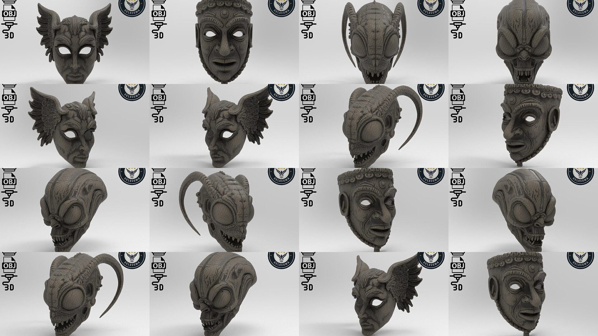 Masks Mega 3D Print Models - 100 different models 3D Model Collection_11