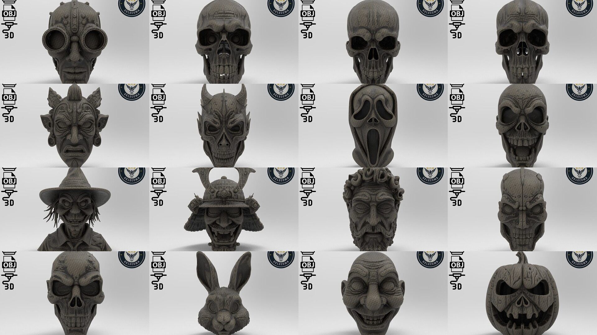 Masks Mega 3D Print Models - 100 different models 3D Model Collection_1