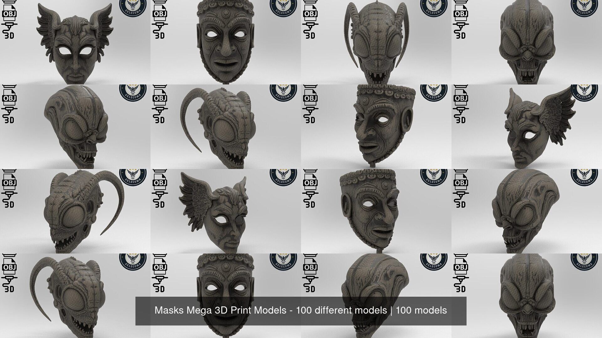 Masks Mega 3D Print Models - 100 different models 3D Model Collection_12