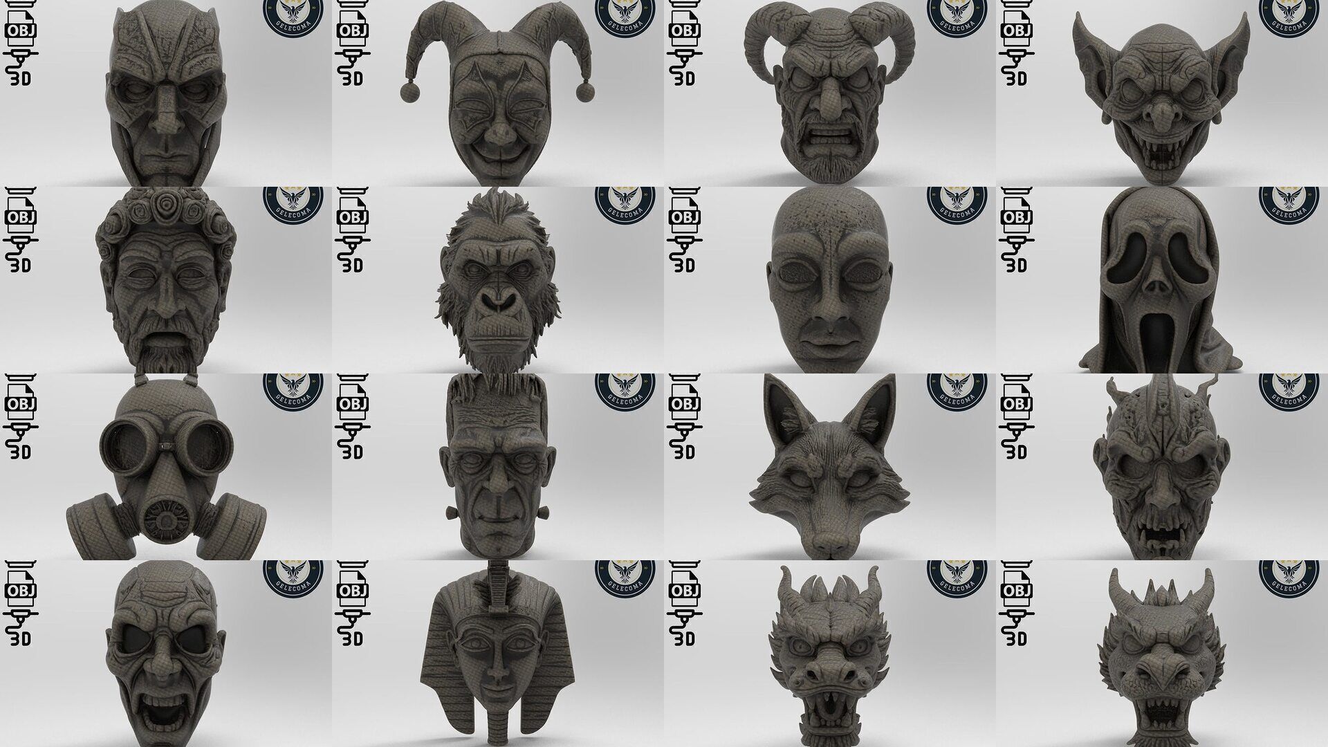 Masks Mega 3D Print Models - 100 different models 3D Model Collection_7