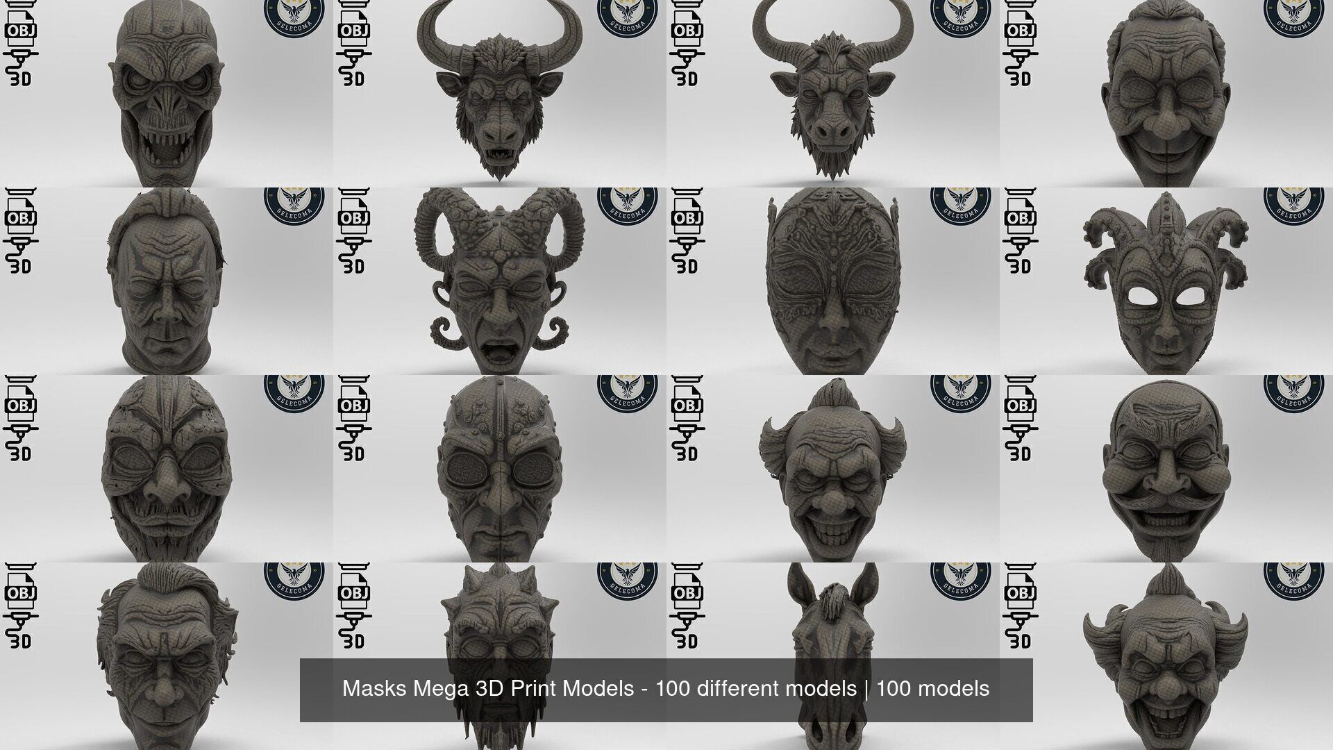 Masks Mega 3D Print Models - 100 different models 3D Model Collection_6