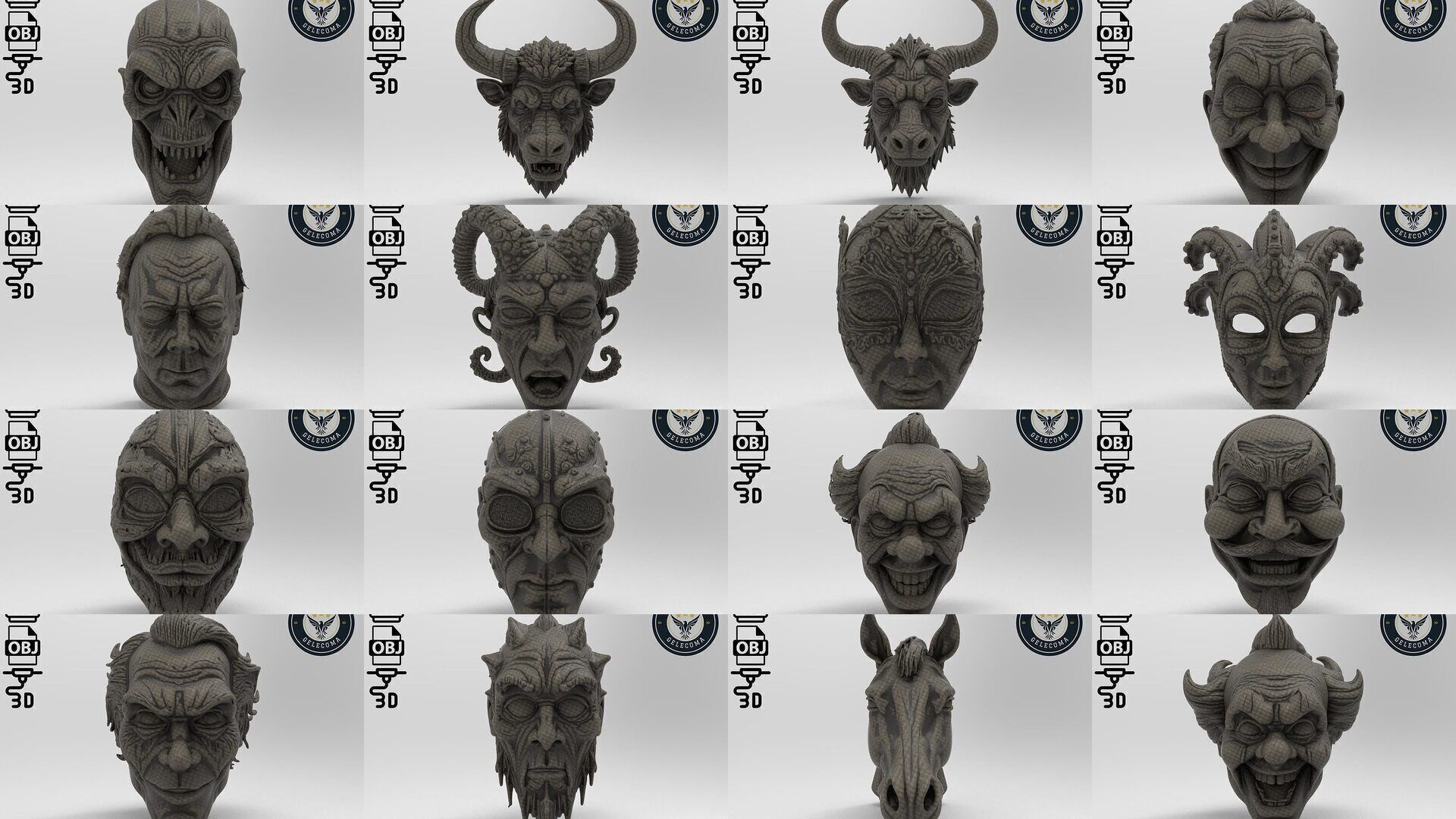 Masks Mega 3D Print Models - 100 different models 3D Model Collection_5