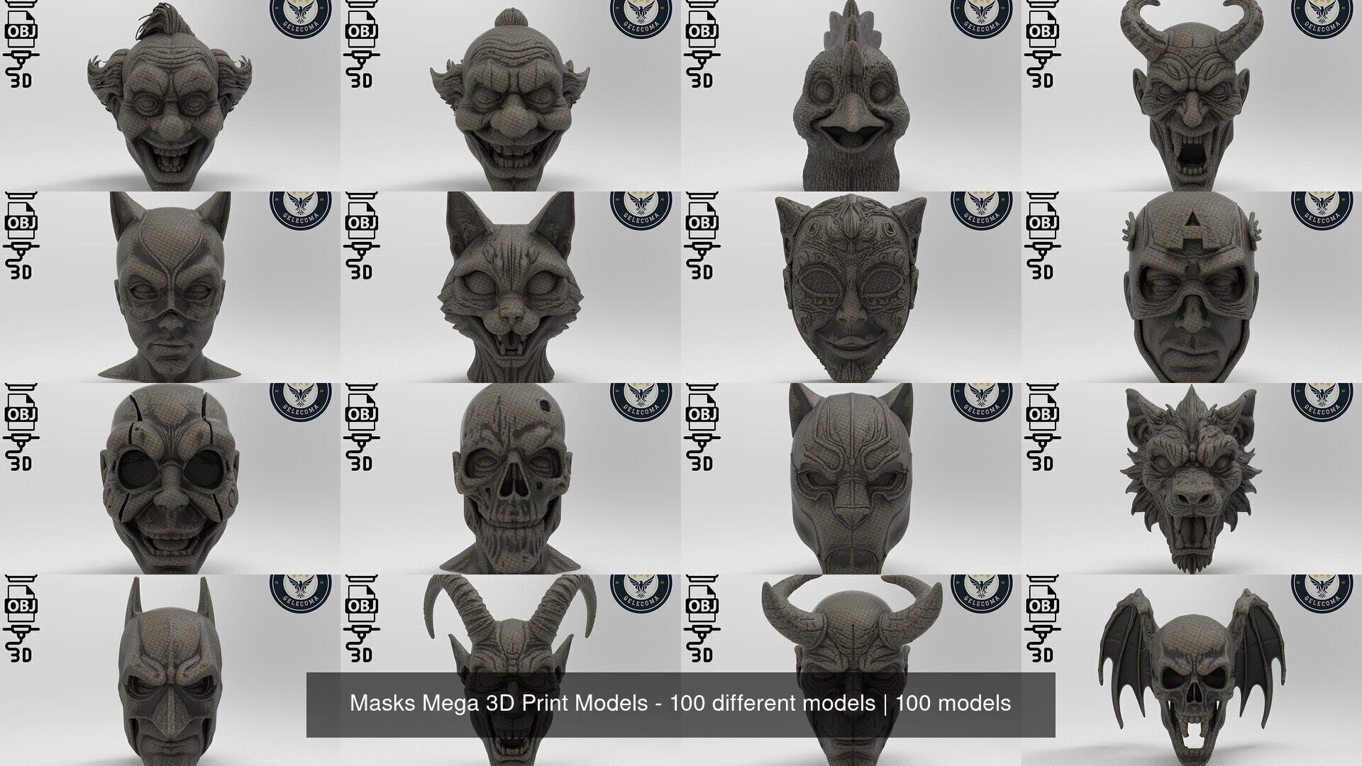 Masks Mega 3D Print Models - 100 different models 3D Model Collection_10