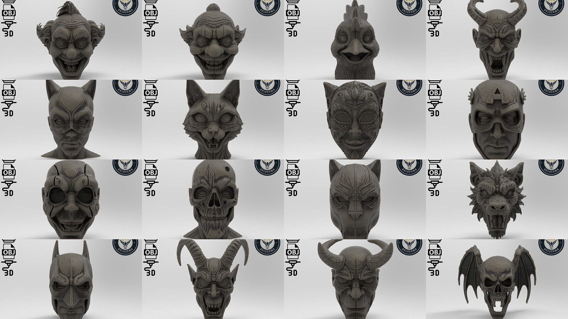 Masks Mega 3D Print Models - 100 different models 3D Model Collection_9